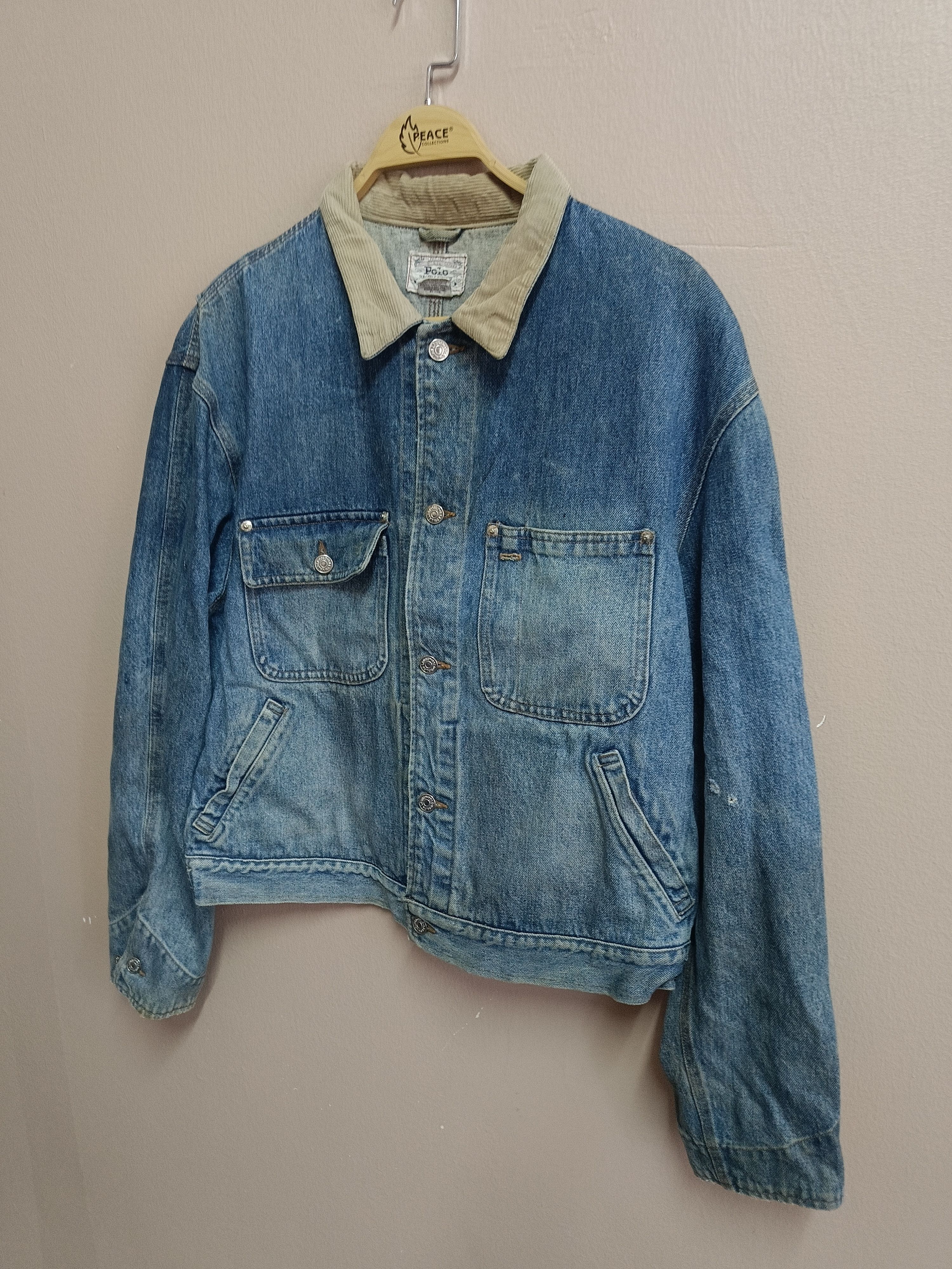 Polo Ralph Lauren Vintage 80s Polo RL Dungarees Denim jacket Size US L / EU 52-54 / 3 - 1 Thumbnail