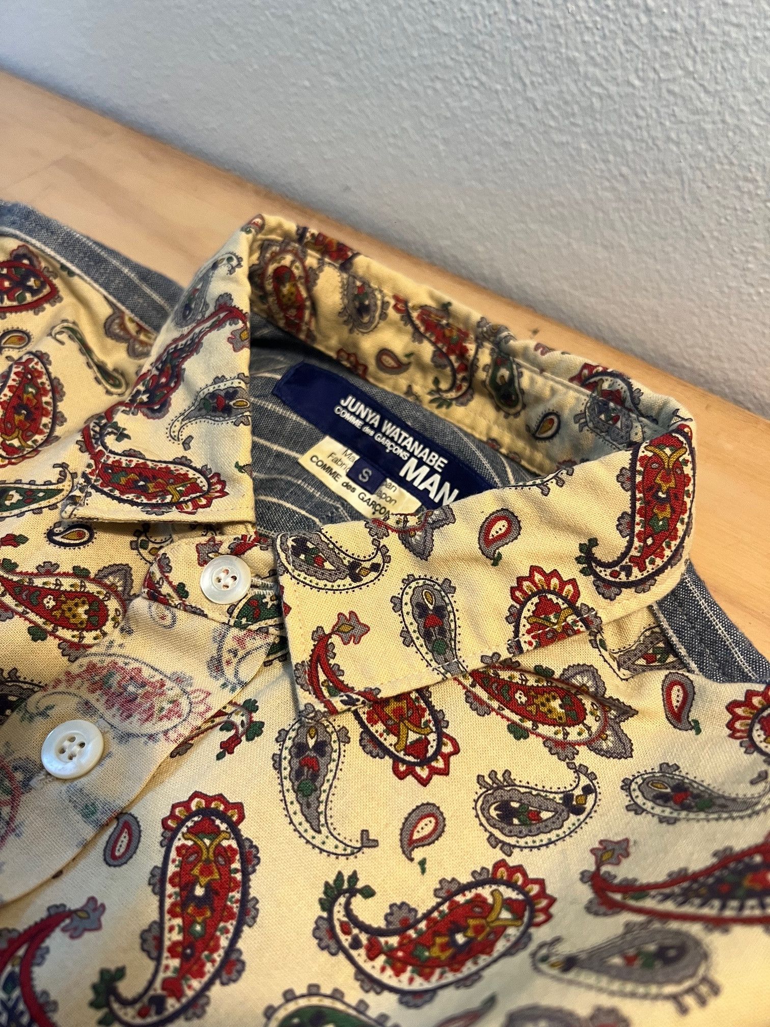 image of Ss12 Shirt Cdg Junya Watanabe Man in Paisley, Men's (Size Small)