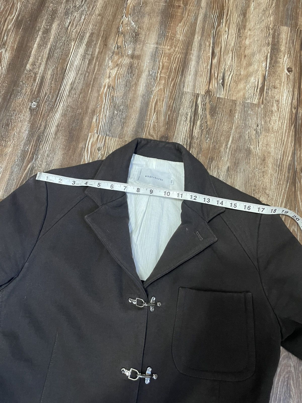 Wings + Horns Custom Brown Cotton Blazer Fisherman Hook Clasp Nautical M Size US M / EU 48-50 / 2 - 7 Thumbnail