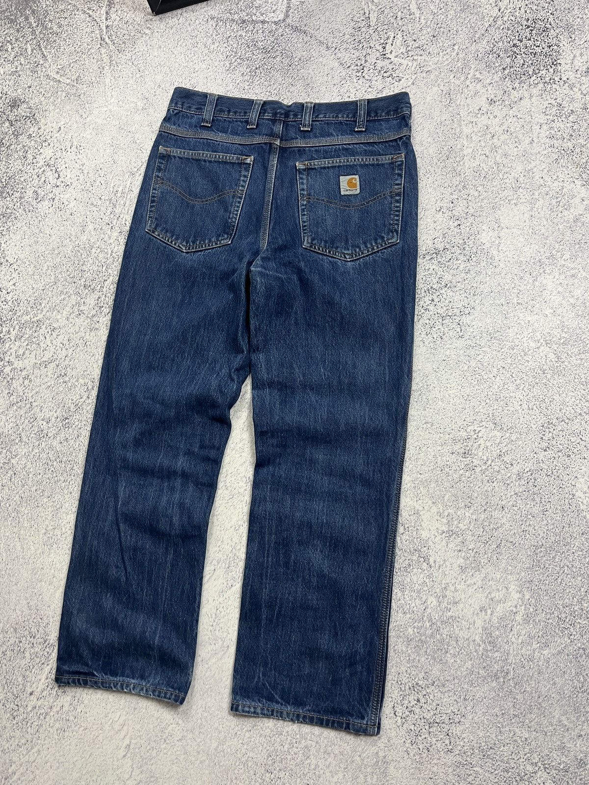 Carhartt × Vintage Carhartt Ranch Jeans Work Pants Faded Blue Denim 33x32 Size US 33 - 5 Thumbnail