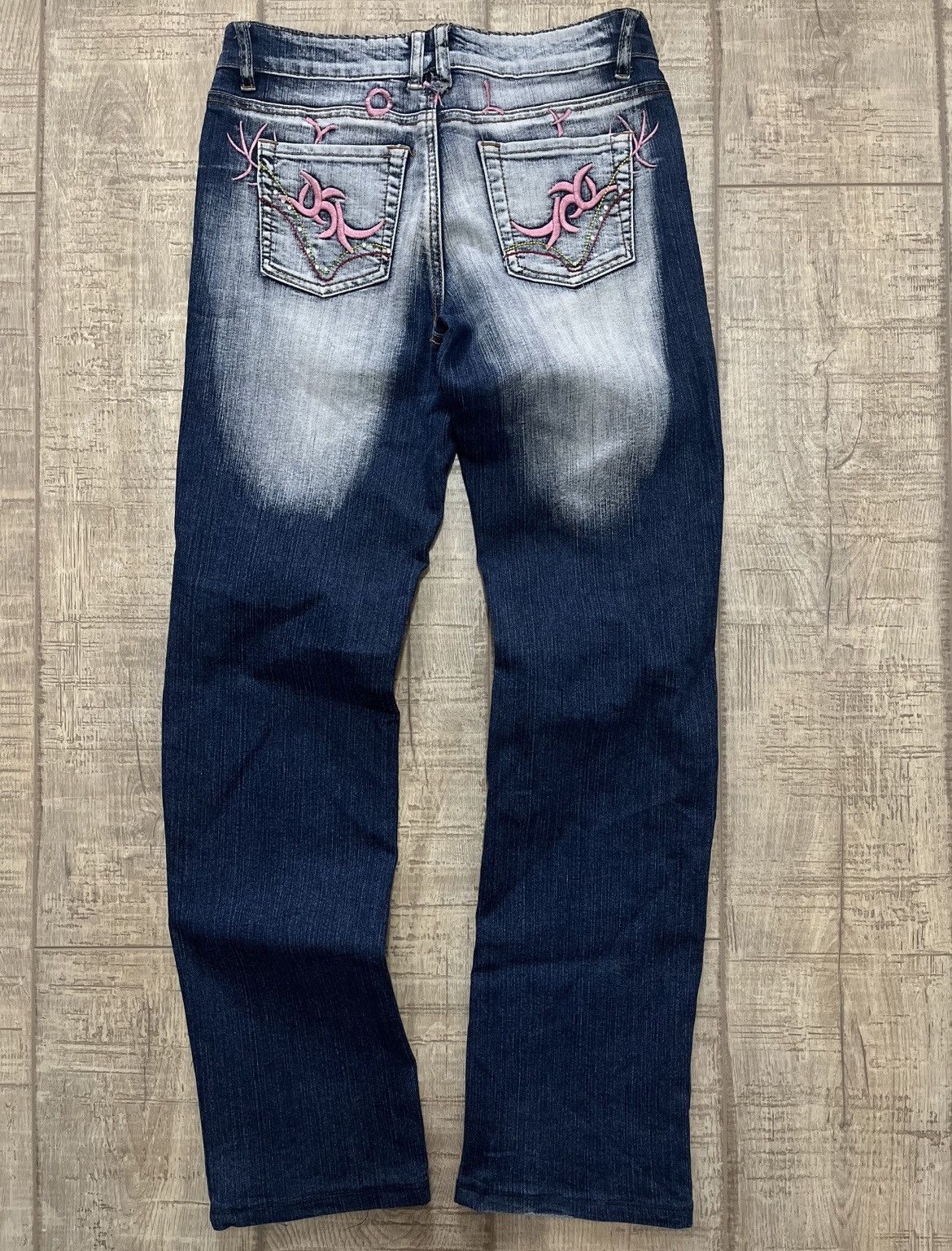 Other S.Ac Denim brand lovly y2k pink embroidery washed jeans Size 27" / US 4 / IT 40 - 1 Thumbnail