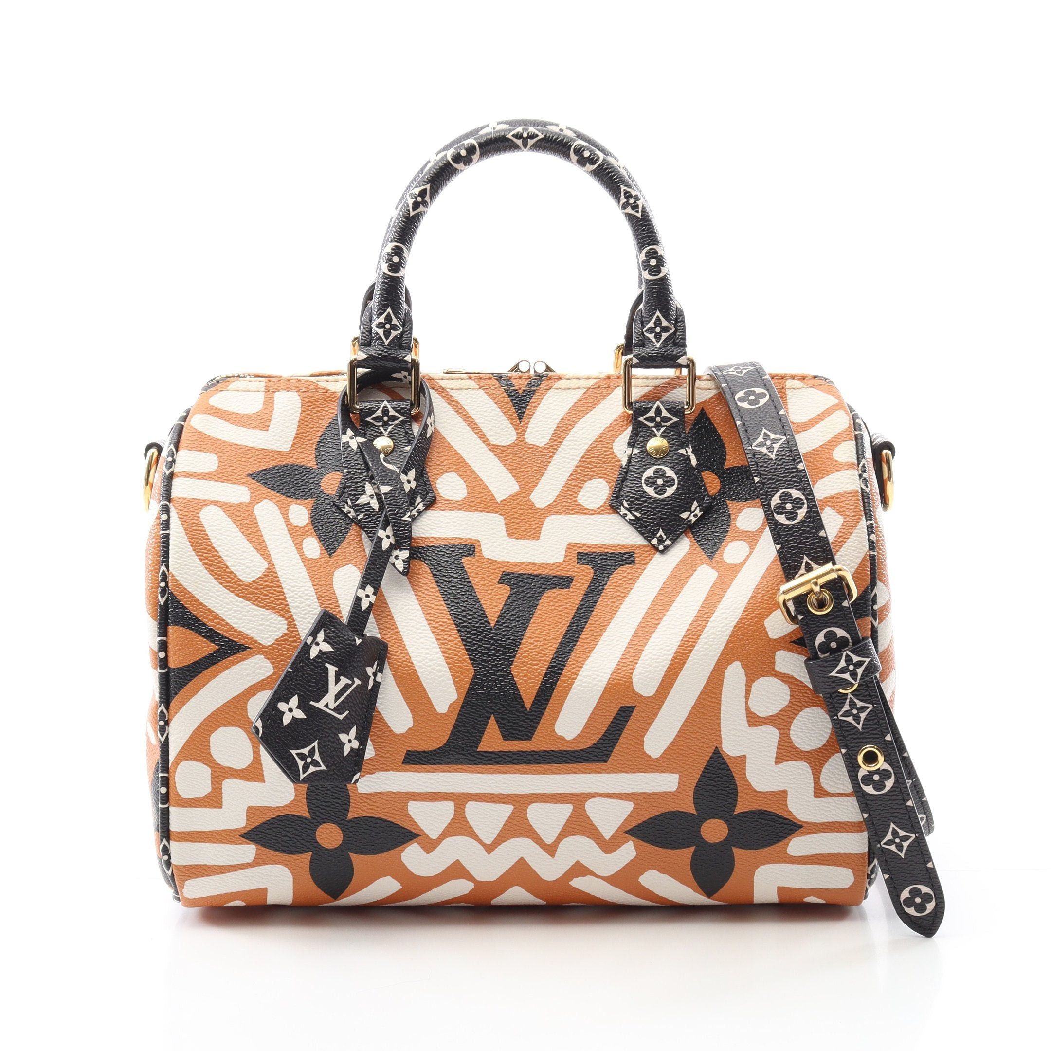 Louis Vuitton Louis Vuitton Speedy 25 Lv Craft Monogram Giant Handbag Orange Multicolor Size ONE SIZE - 1 Thumbnail