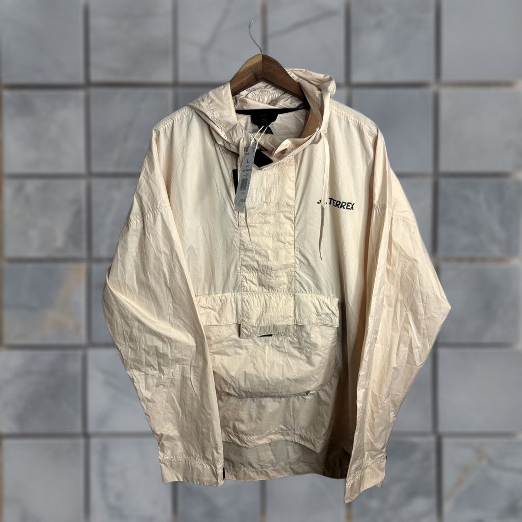 Adidas Adidas Terrex Jacket Mens Large Sand Strata MadeToBeR WindA Pullover Hooded Jacket Windbreaker Outdoor Hiking Size US L / EU 52-54 / 3 - 1 Thumbnail