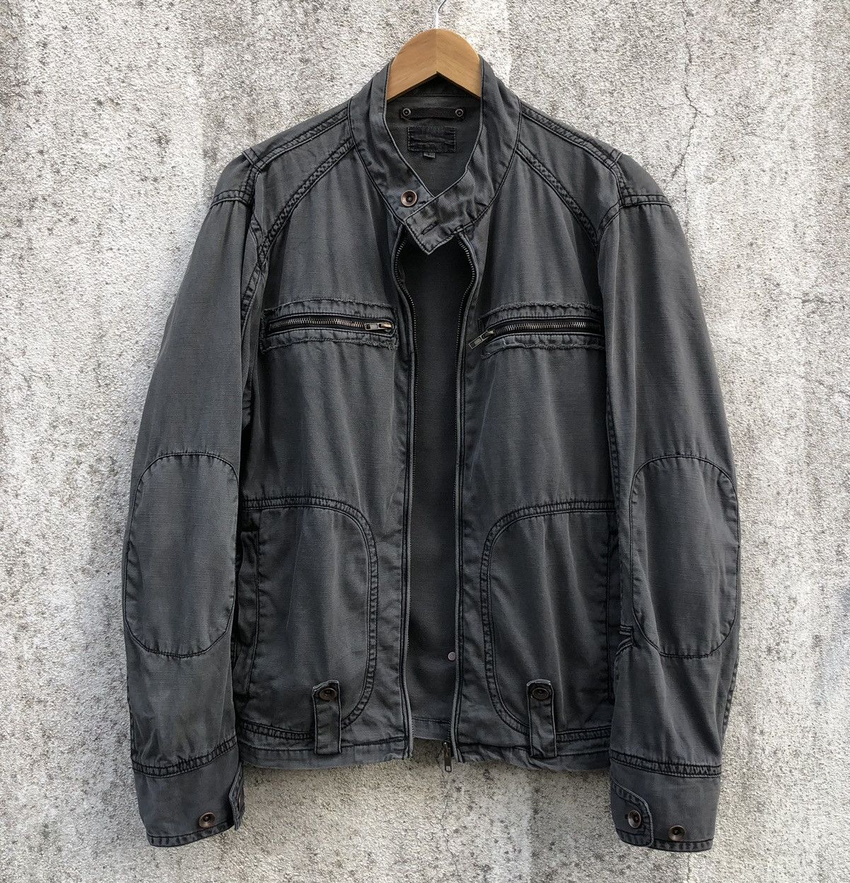 Vintage Stone Head Cotton Khakis Biker Style Jacket Size US L / EU 52-54 / 3 - 2 Thumbnail