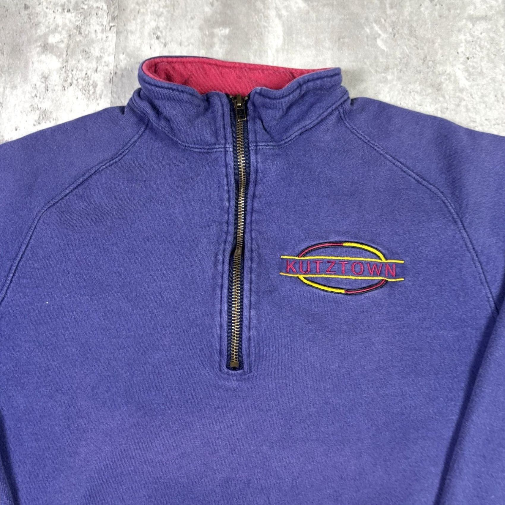 Champion VINTAGE Champion Sweatshirt Mens XL USA 80s Reverse Weave Q_Zip Logo Blue Size US XL / EU 56 / 4 - 3 Thumbnail