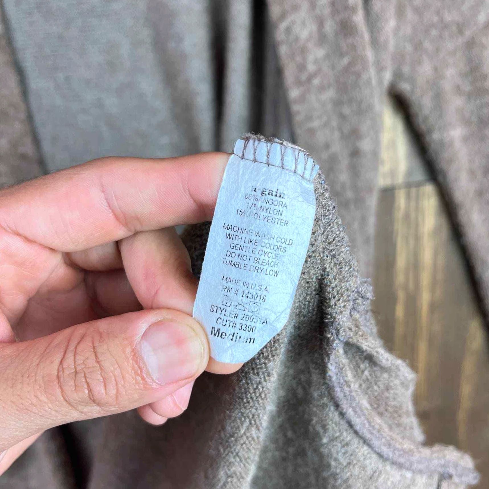 Vintage A.Gain Womens Cardigan Sweater Brown Angora Open Front Pockets Medium Size M / US 6-8 / IT 42-44 - 7 Thumbnail