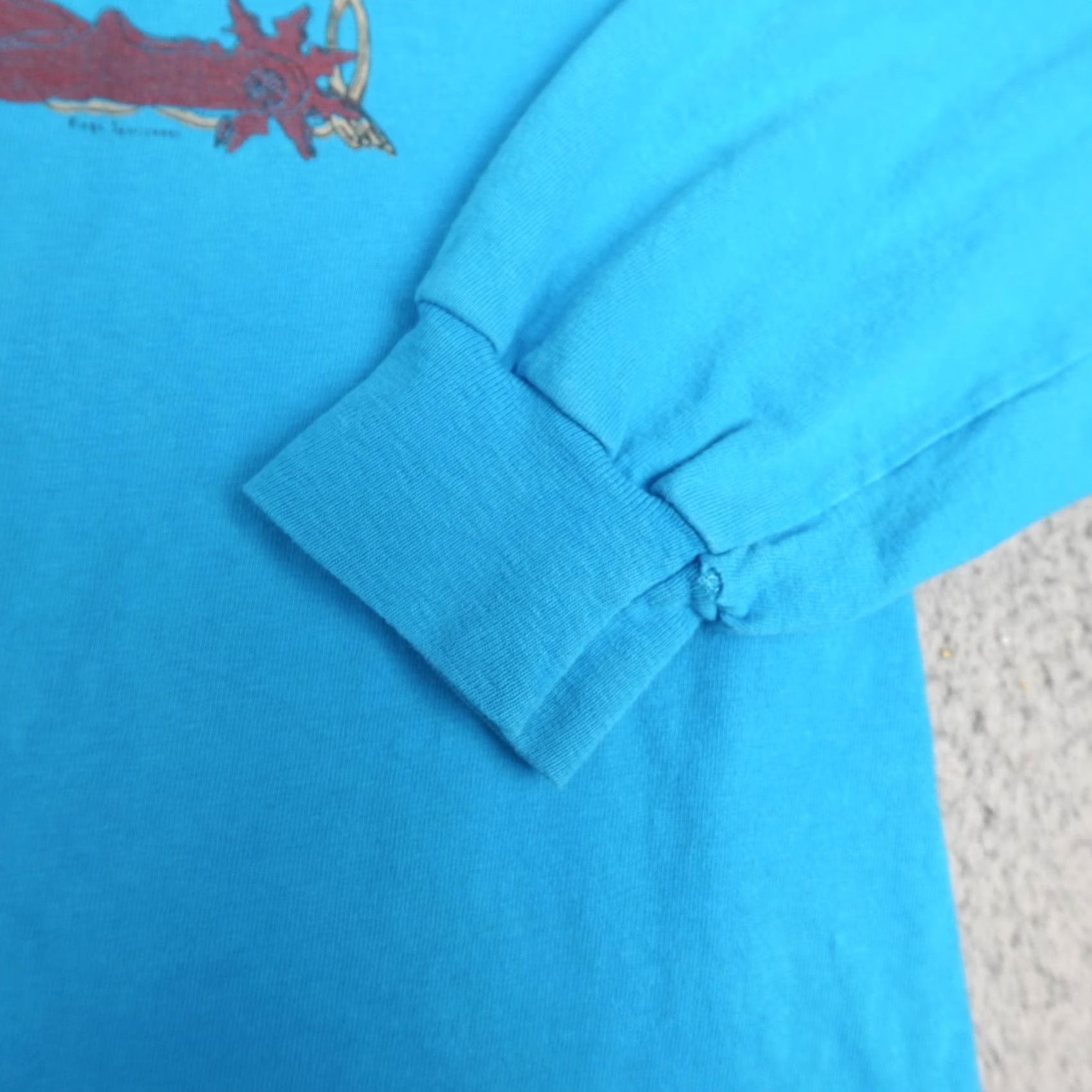 Hanes VINTAGE Hanes Beefy-T Shirt Mens XL Blue Cowboy Boots Graphic Long Sleeve 90s USA Made Size US XL / EU 56 / 4 - 7 Thumbnail