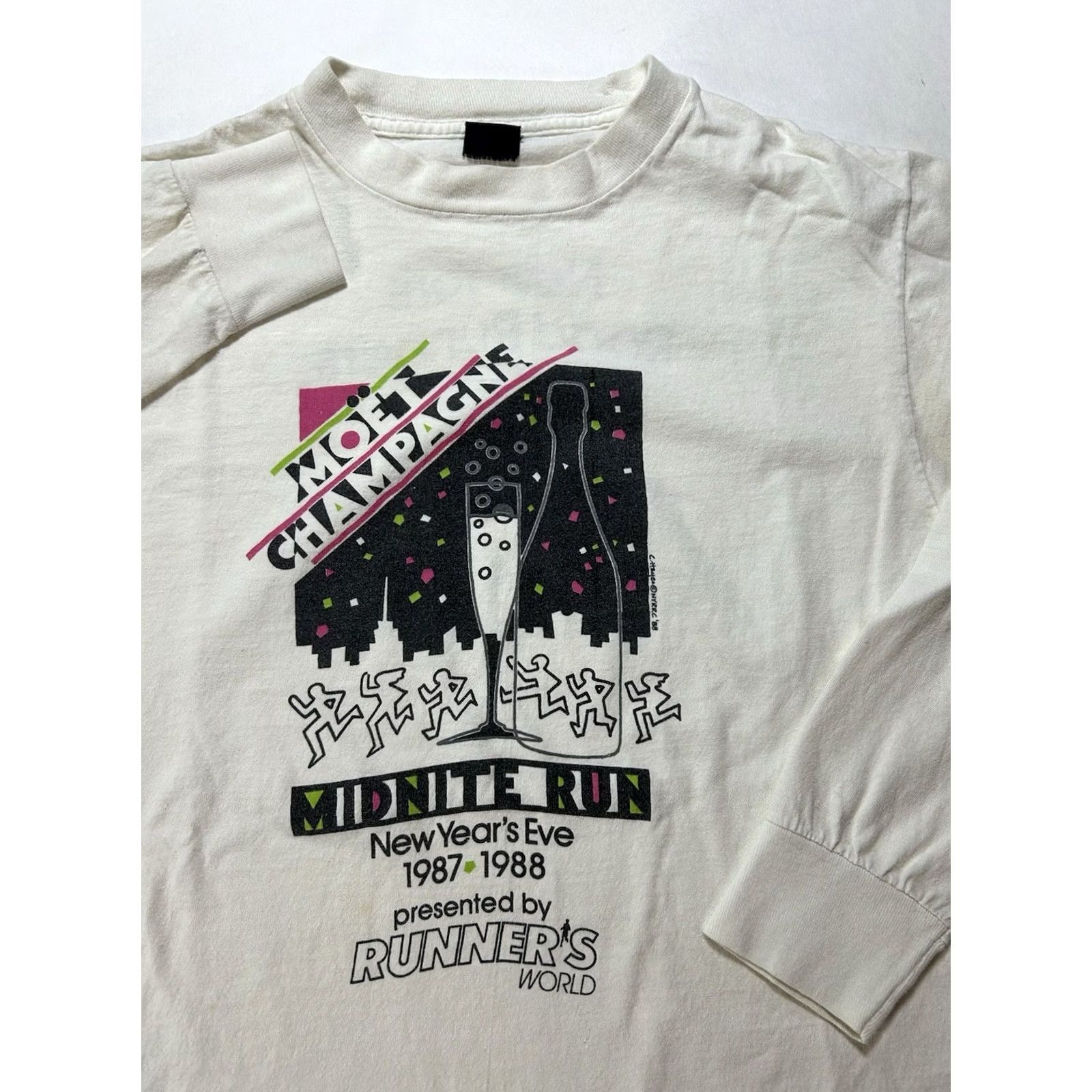 Vintage VINTAGE Moet New York New Year's Eve Midnight Run Long Sleeve Shirt Sm 1987/88 80s Size US S / EU 44-46 / 1 - 2 Thumbnail