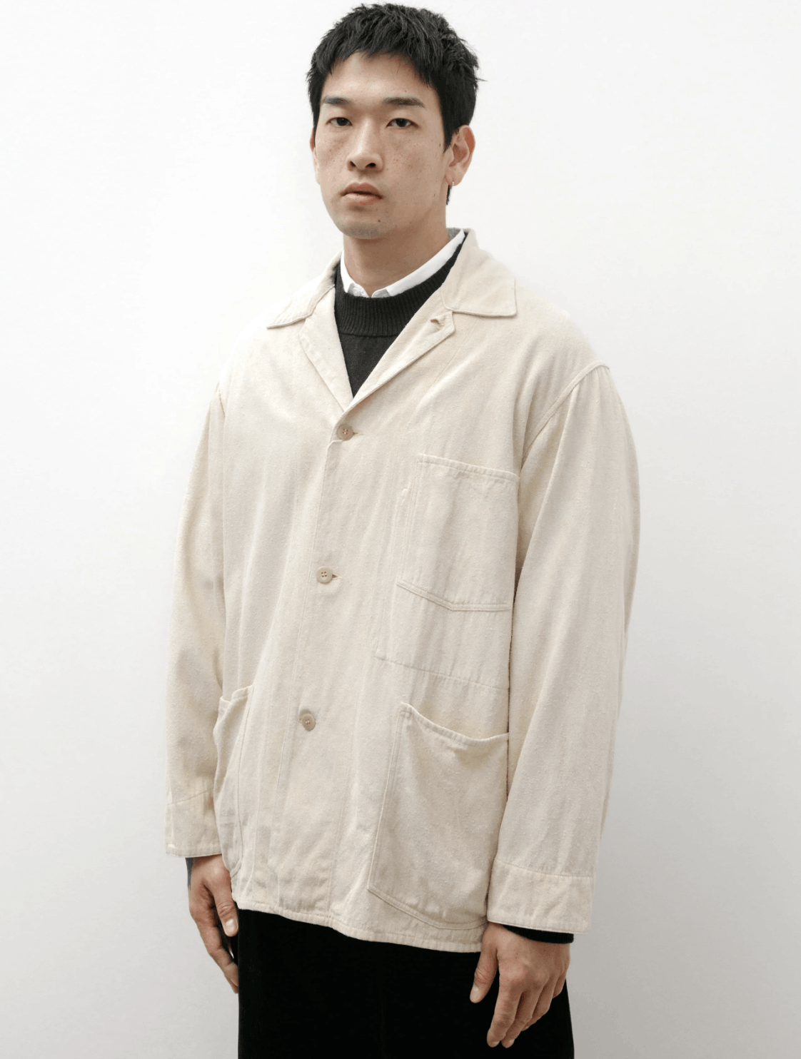 Comoli Silk Nep 1938 Jacket Ecru - 24SS Size US L / EU 52-54 / 3 - 11 Thumbnail