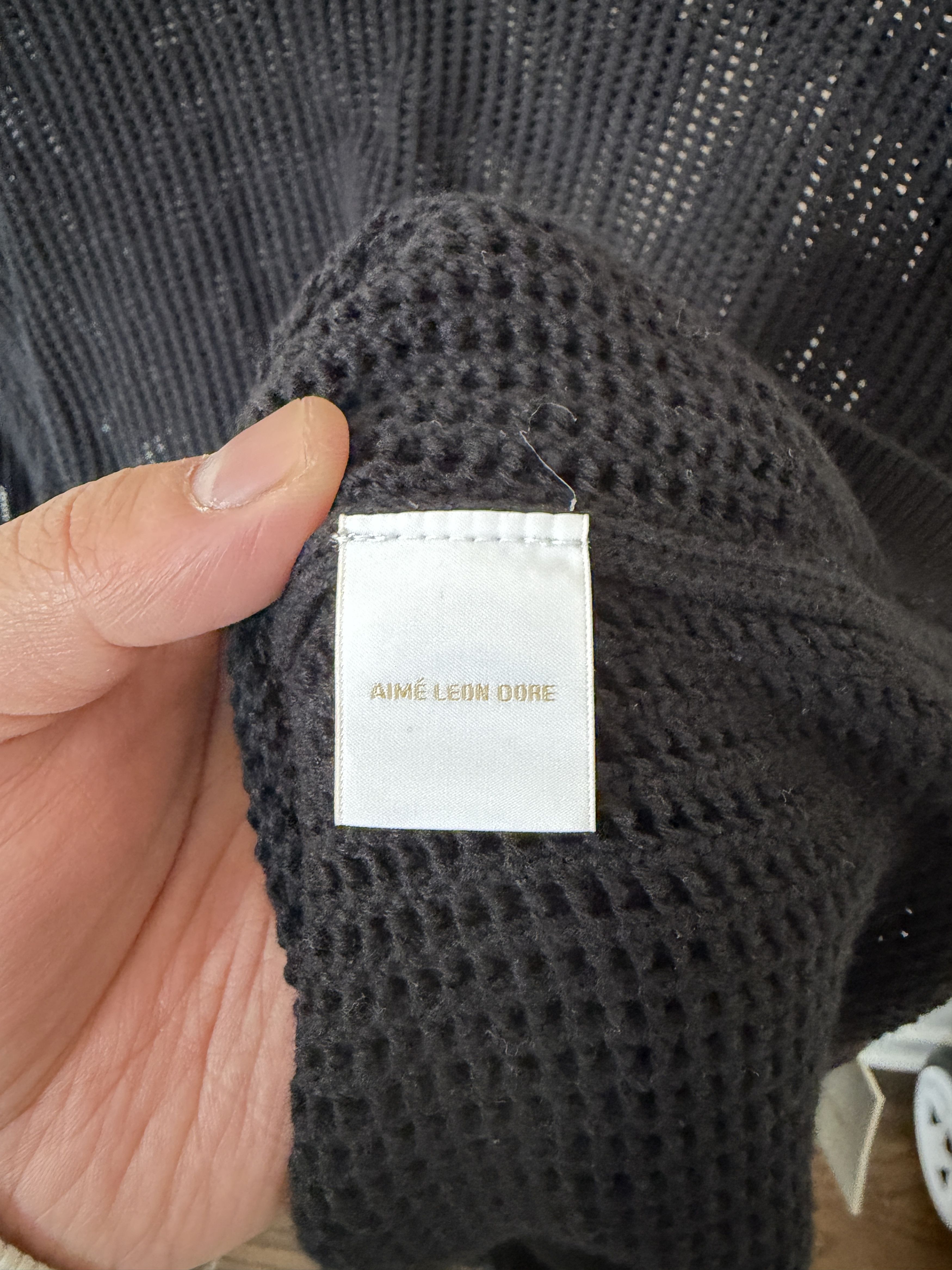 Aime Leon Dore Mesh Knit Polo Black Size US XXL / EU 58 / 5 - 4 Thumbnail
