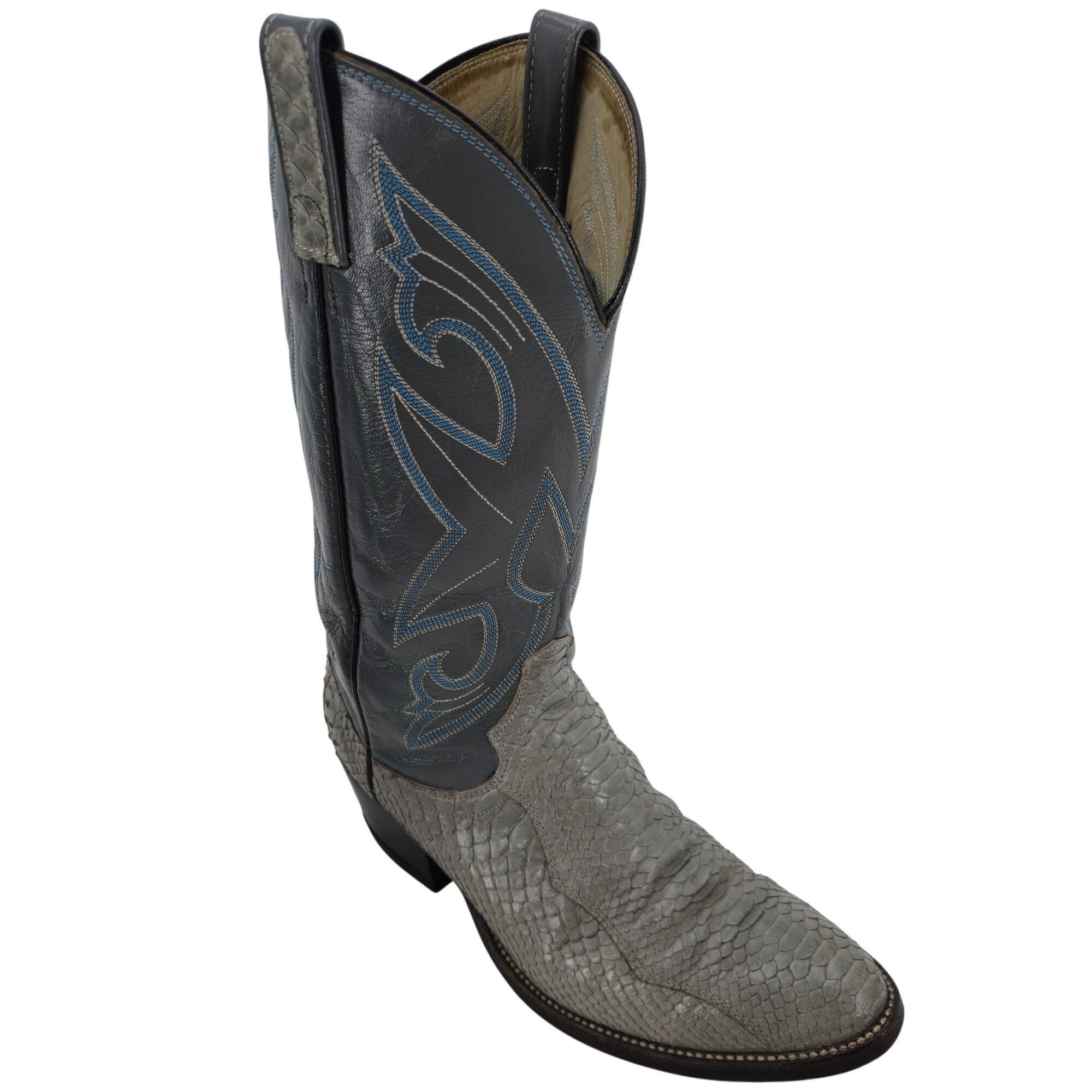 Dan Post Vintage Dan Post Men 8.5 Exotic Grey Gray Snake Cowboy Boots Size US 8.5 / EU 41-42 - 1 Thumbnail
