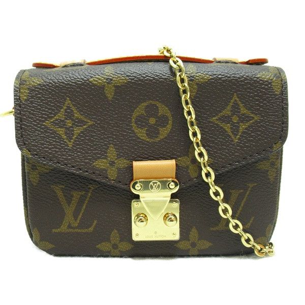 image of Louis Vuitton Monogram Micro Pochette Metis in Brown, Women's