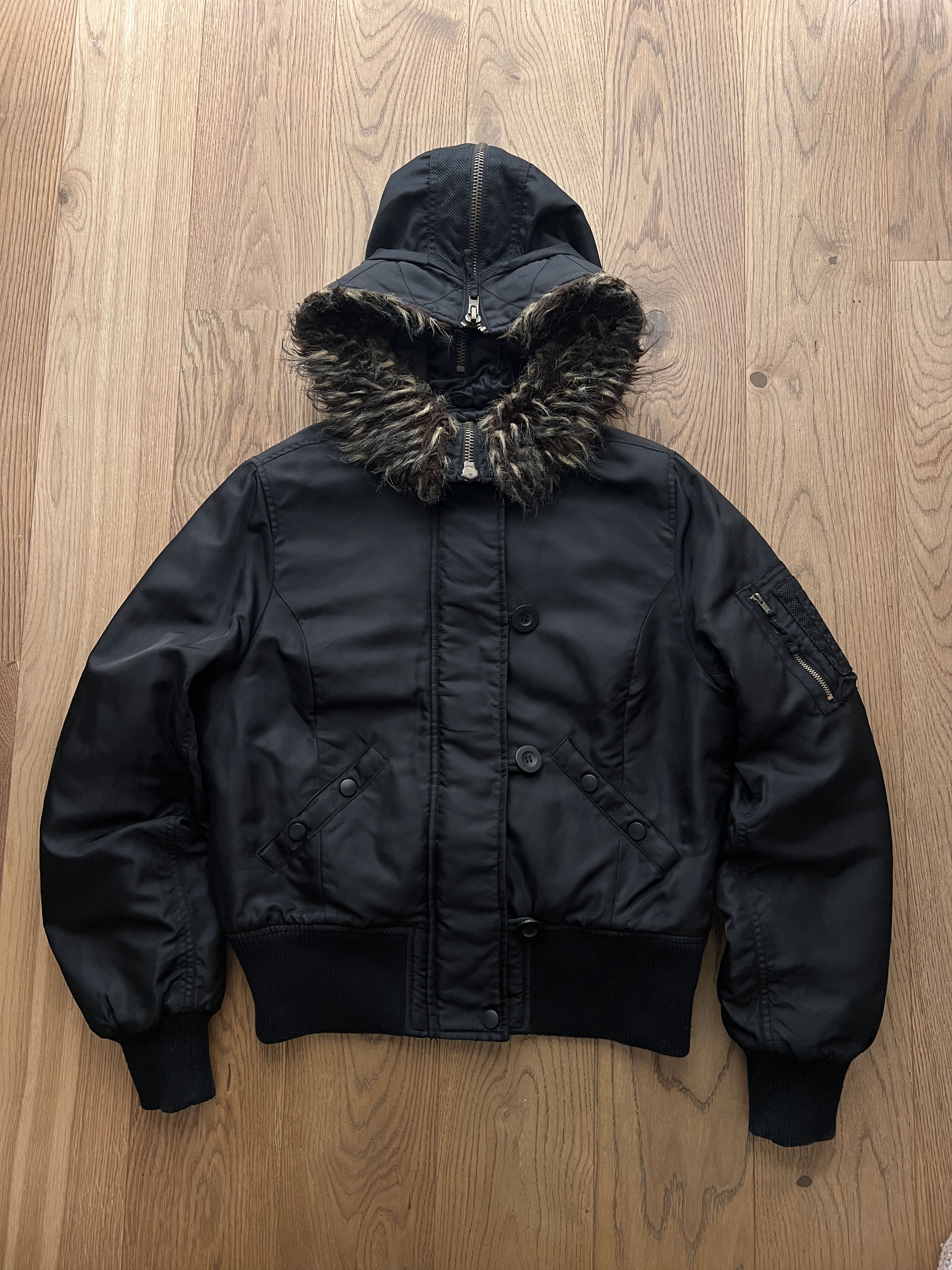 If Six Was Nine Avant garde vintage faux fur bomber jacket hood cropped punk Size M / US 6-8 / IT 42-44 - 3 Thumbnail