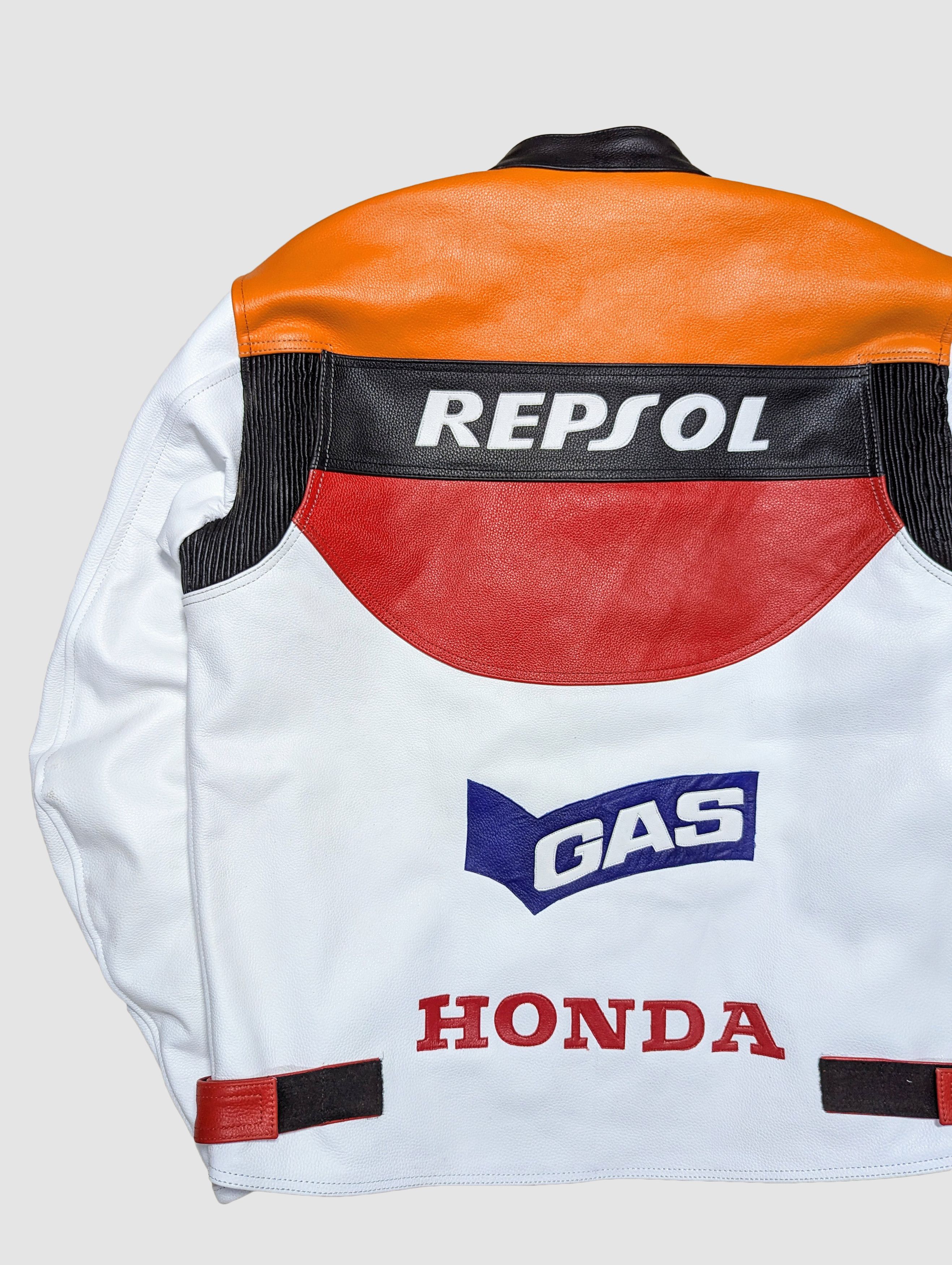 Genuine Leather 🔥Rare HONDA REPSOL racing leather jacket Size US XXL / EU 58 / 5 - 7 Thumbnail