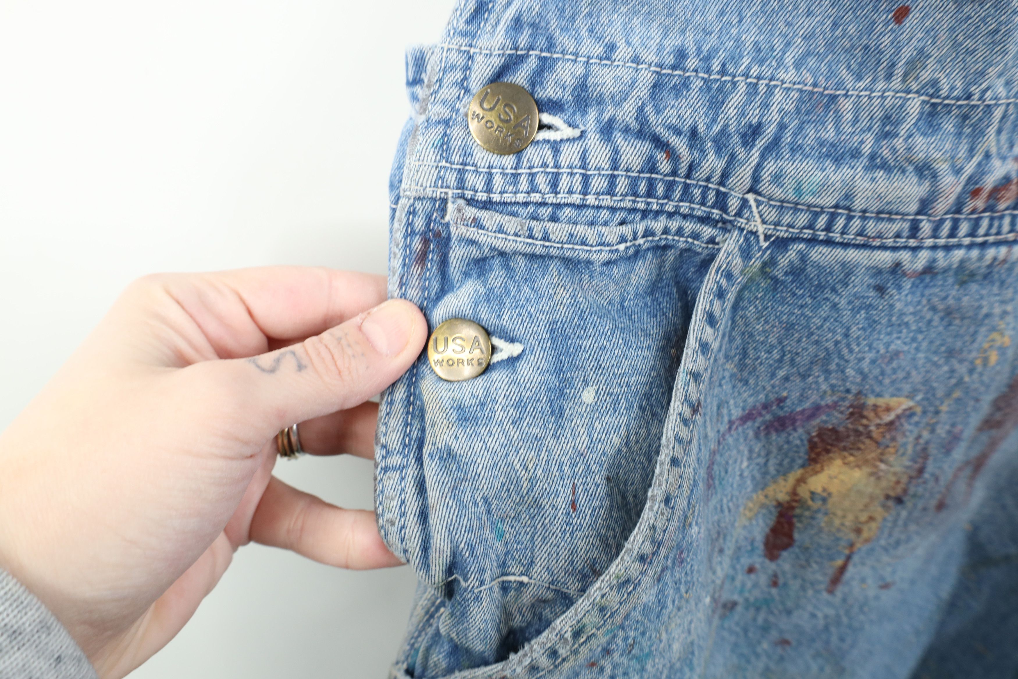 Vintage Vintage 90s Streetwear Thrashed Flannel Lined Overalls Size US 40 / EU 56 - 5 Thumbnail