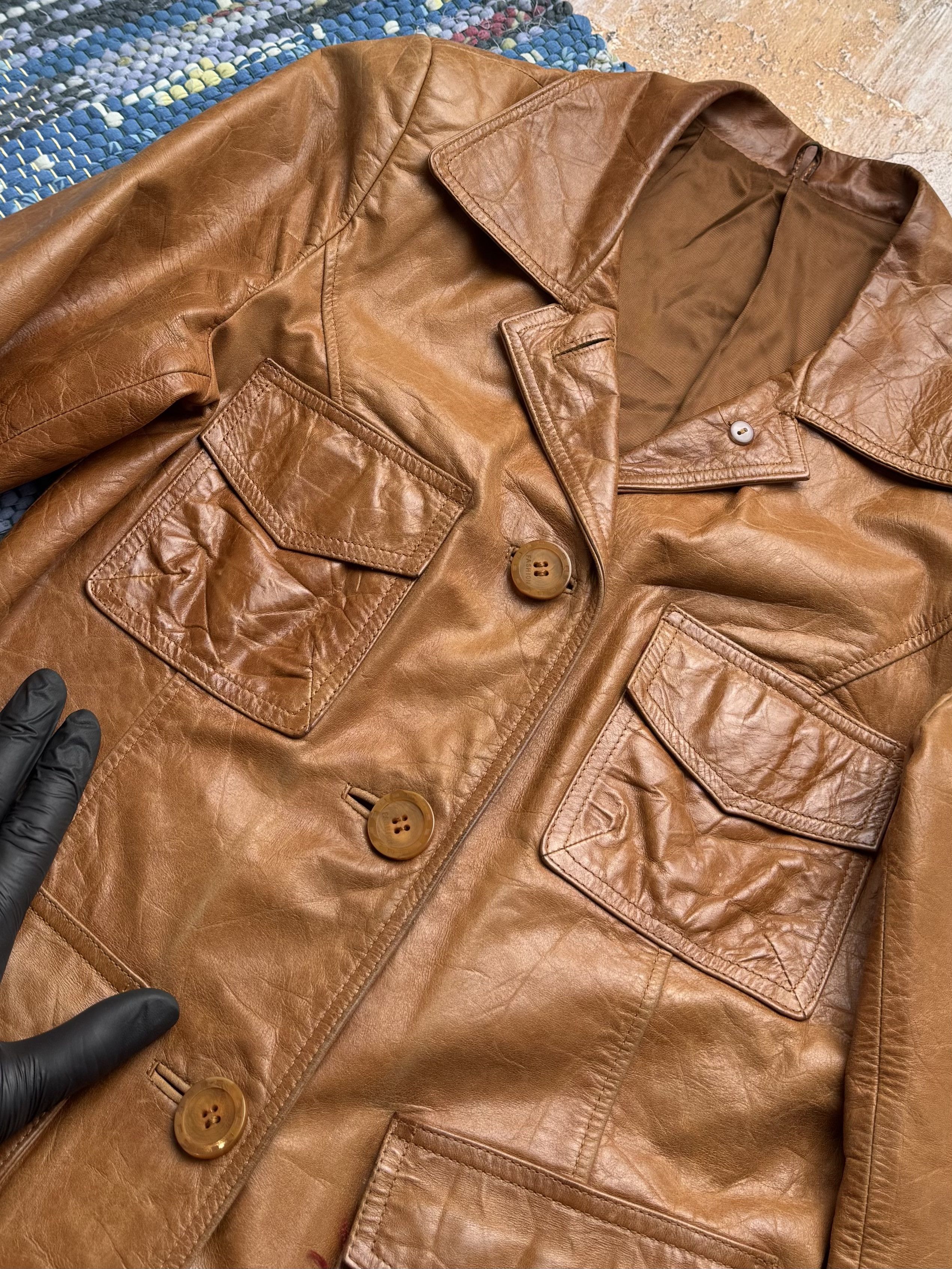 Vintage Vintage Real Leather Utility Jacket Safari Multi Pocket Coat Size S / US 4 / IT 40 - 5 Thumbnail