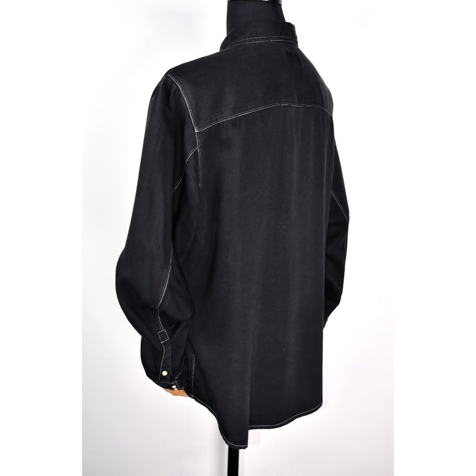Nudie Jeans Nudie Jeans Stellan Spider Web Embroidered Shirt Men's 2XL Black Lyocell Long Sleeve Button-Up Western Casual Size US XXL / EU 58 / 5 - 4 Thumbnail