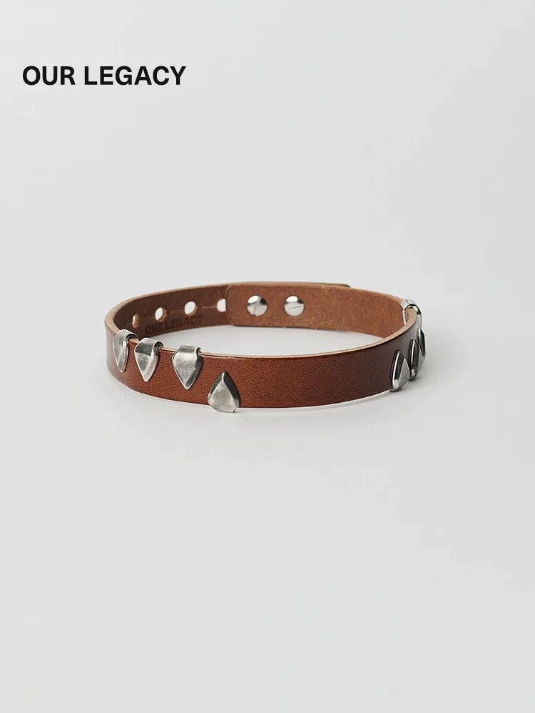 Our Legacy our legacy Light brown brim leather belt decorated with nai Size ONE SIZE - 4 Thumbnail