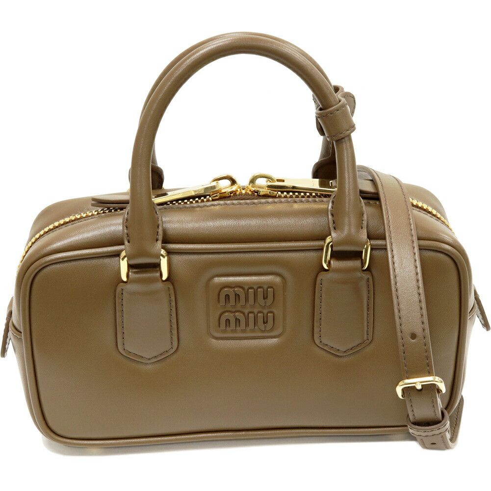 Miu Miu Miu Miu Arcadie Leather 2Way Bag Leather Shoulder Bag 5Bb142_Acr3_F0244_V_Oon in Green, Women's