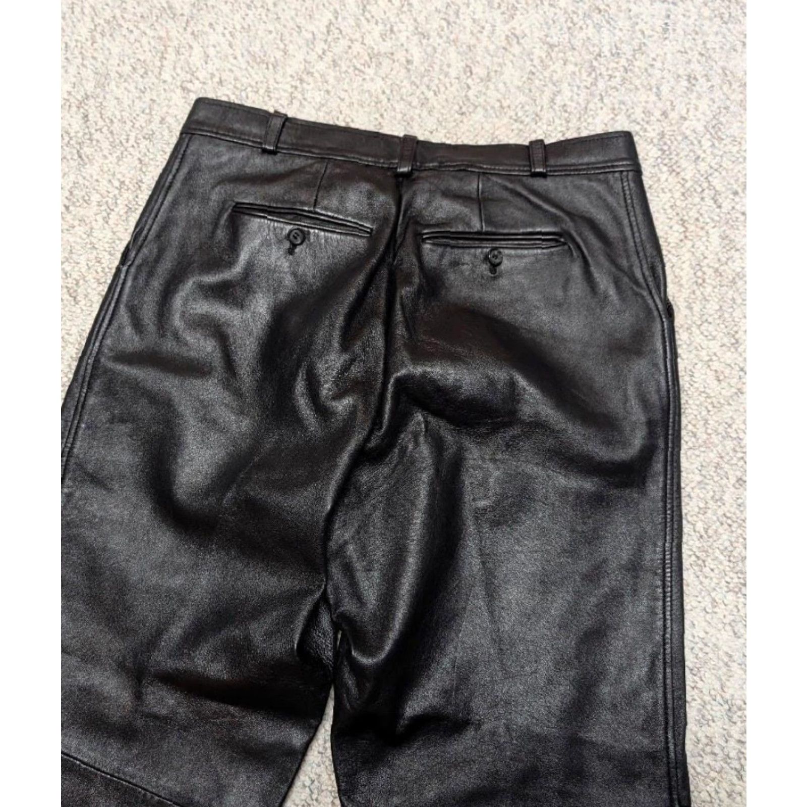 Vintage VINTAGE WILSONS Leather 32x30 Jeans Pants Black Motorcycle Pattern Loose Relaxed Straight Men’s 1990s SKATE Size US 32 / EU 48 - 4 Thumbnail