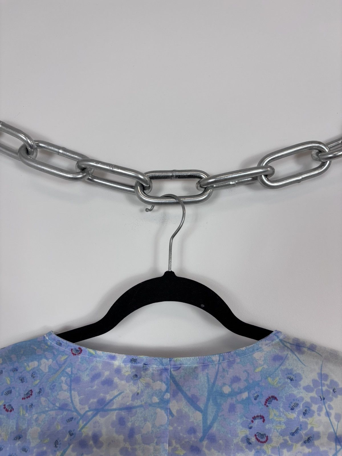 Max Mara Vintage Max Mara Women’s Blue Floral Blouse T-Shirt Top Size M / US 6-8 / IT 42-44 - 13 Thumbnail