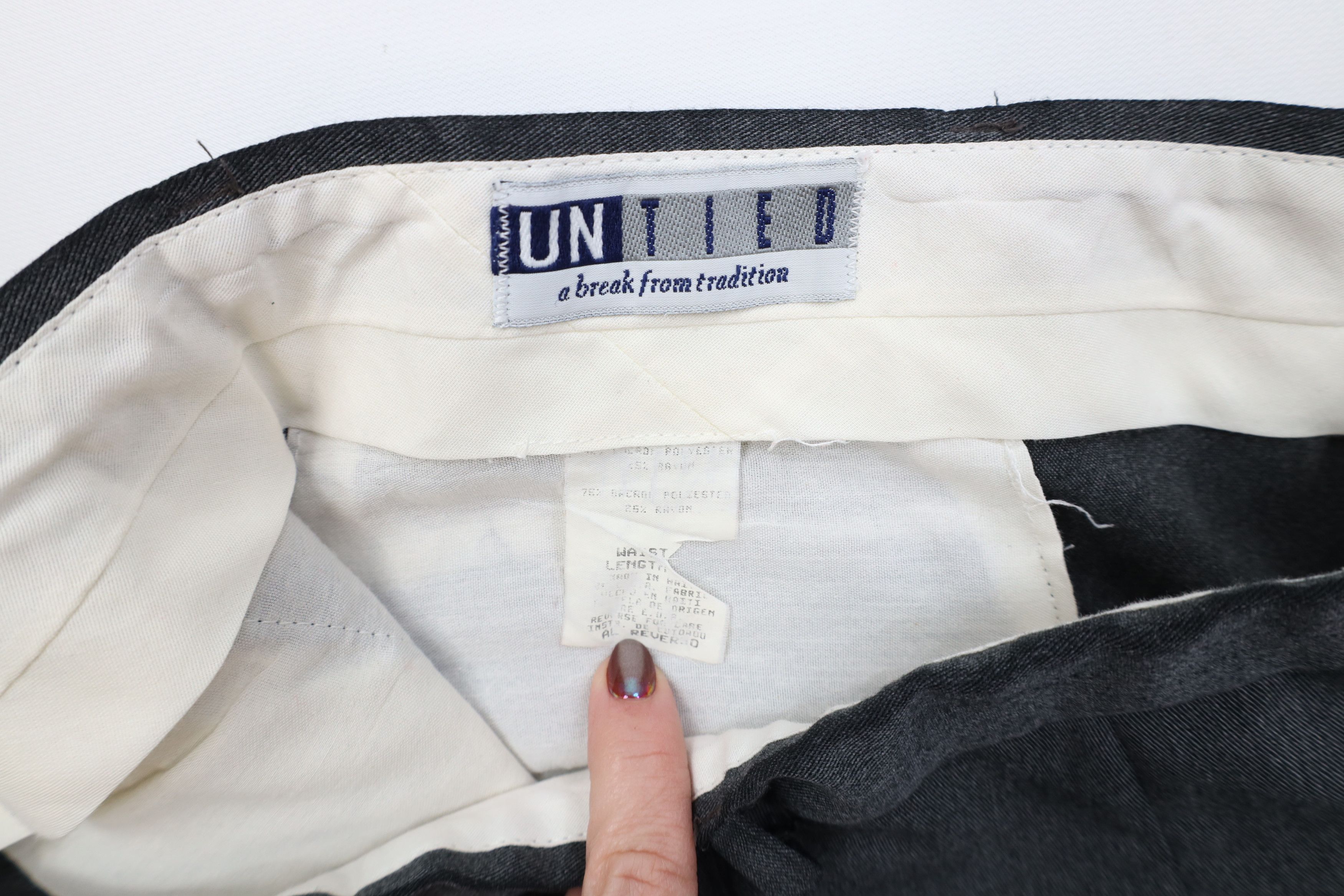 Vintage Vintage 90s Rayon Gabardine Blend Wide Leg Chino Pants Gray Size US 36 / EU 52 - 9 Thumbnail
