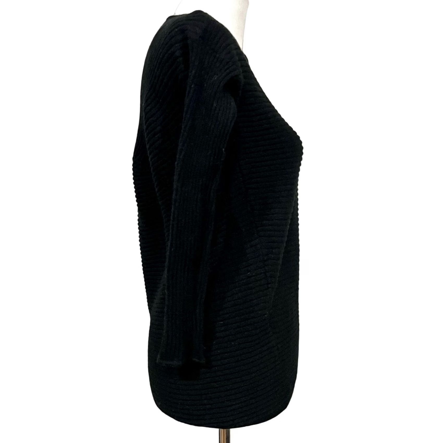 Cos COS Women's Black Wool Jumper Tunic Sweater - Ribbed Boat Neck Size M Size M / US 6-8 / IT 42-44 - 7 Thumbnail
