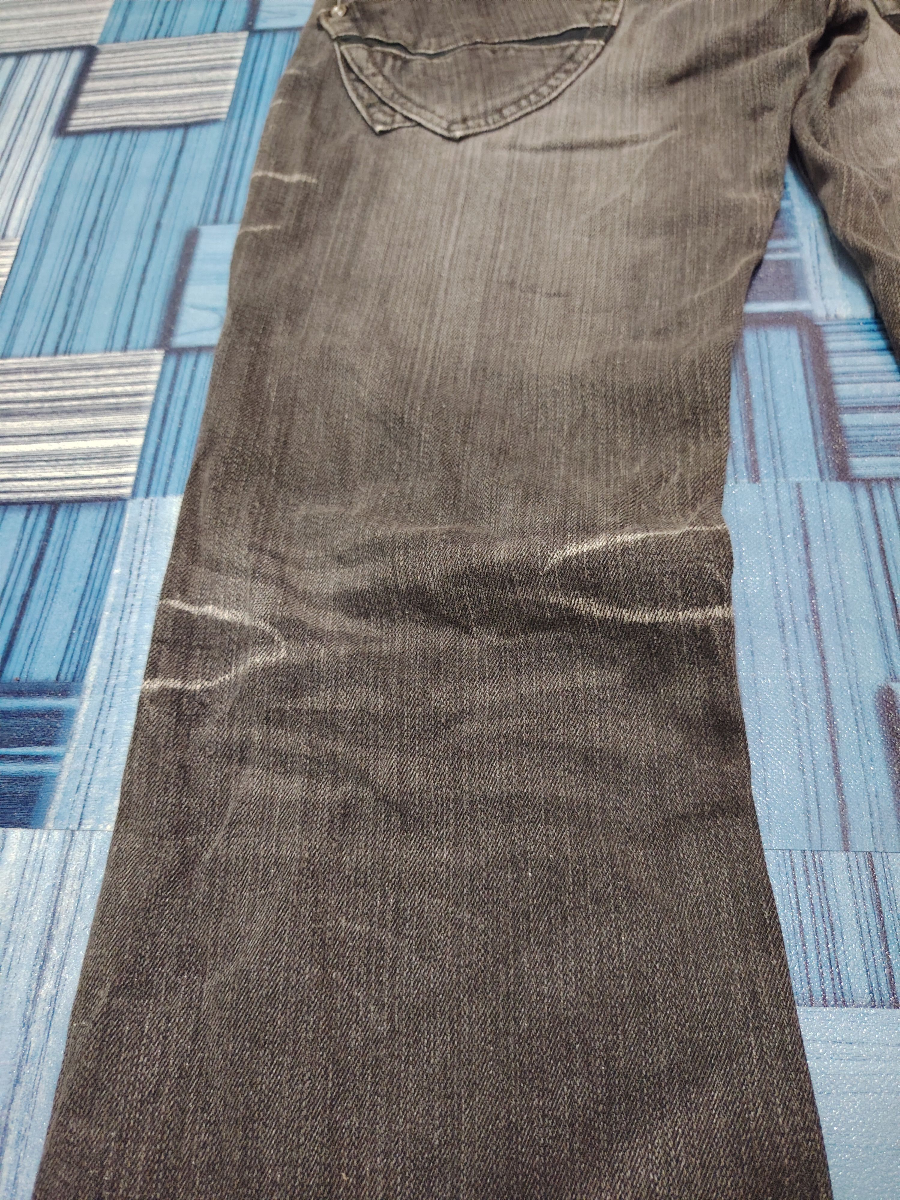 Le Grande Bleu (L.G.B.) Japanese Nicole Club Washed Black Distressed Flared Jeans Size US 29 - 18 Thumbnail