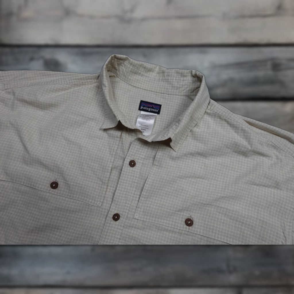 Patagonia Patagonia Shirt Mens 2XL Beige Long Sleeve Button-Up Organic Cotton Plaid Embroidered Pocketed Outdoor Size US XXL / EU 58 / 5 - 1 Thumbnail