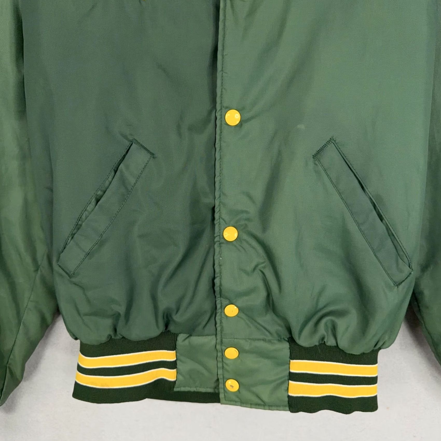 Holloway VINTAGE Holloway Varsity Jacket Womens Medium Green 90s Heritage Cheerleader Embroidered Pockets Snaps Size M / US 6-8 / IT 42-44 - 4 Thumbnail