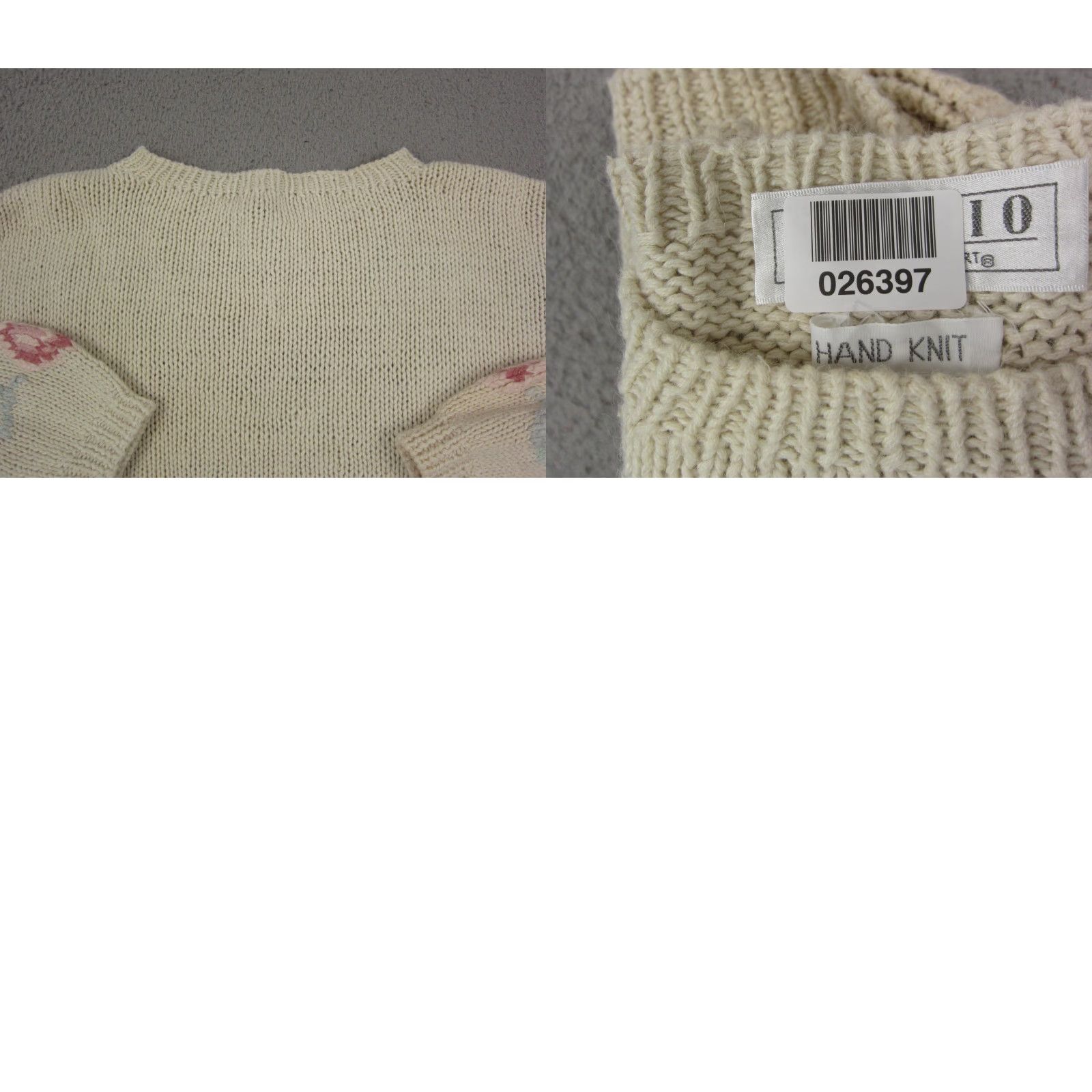 Vintage VINTAGE Michelle Stuart Sweater Women L Crew Neck Floral Knit Pullover 90s Ivory Size L / US 10 / IT 46 - 9 Thumbnail