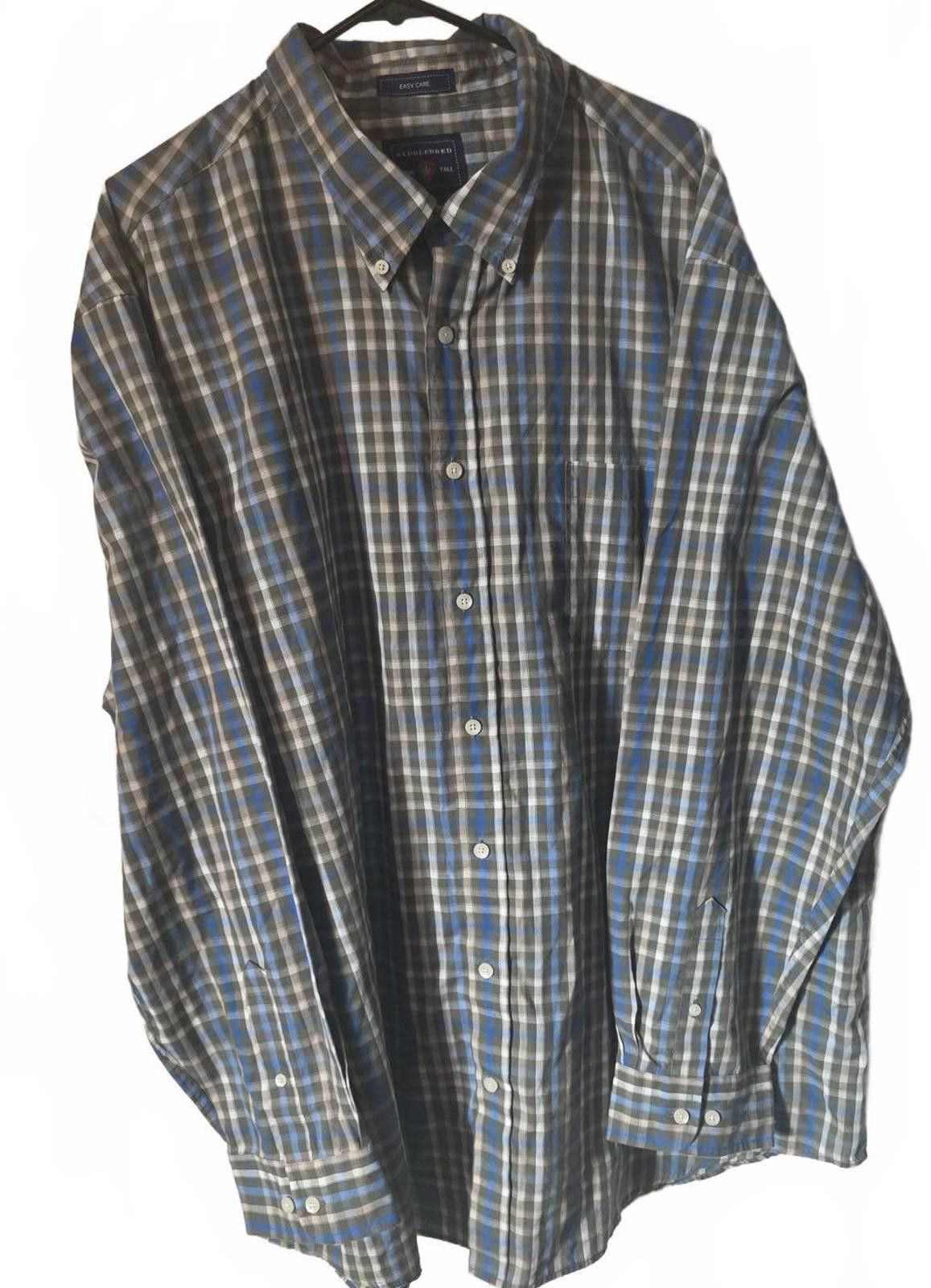 Saddlebred Saddlebred Men's Plaid Button Down Long Sleeve Shirt 3XLT Size US XXL / EU 58 / 5 - 1 Thumbnail
