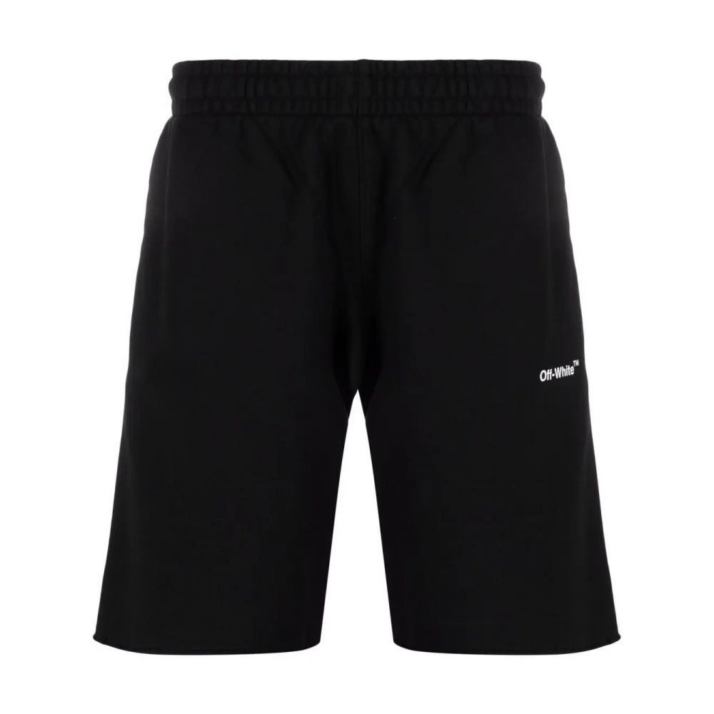 Off-White o1gr1nt0425 Caravag Diag Sweat Short in Black Size US 34 / EU 50 - 1 Thumbnail