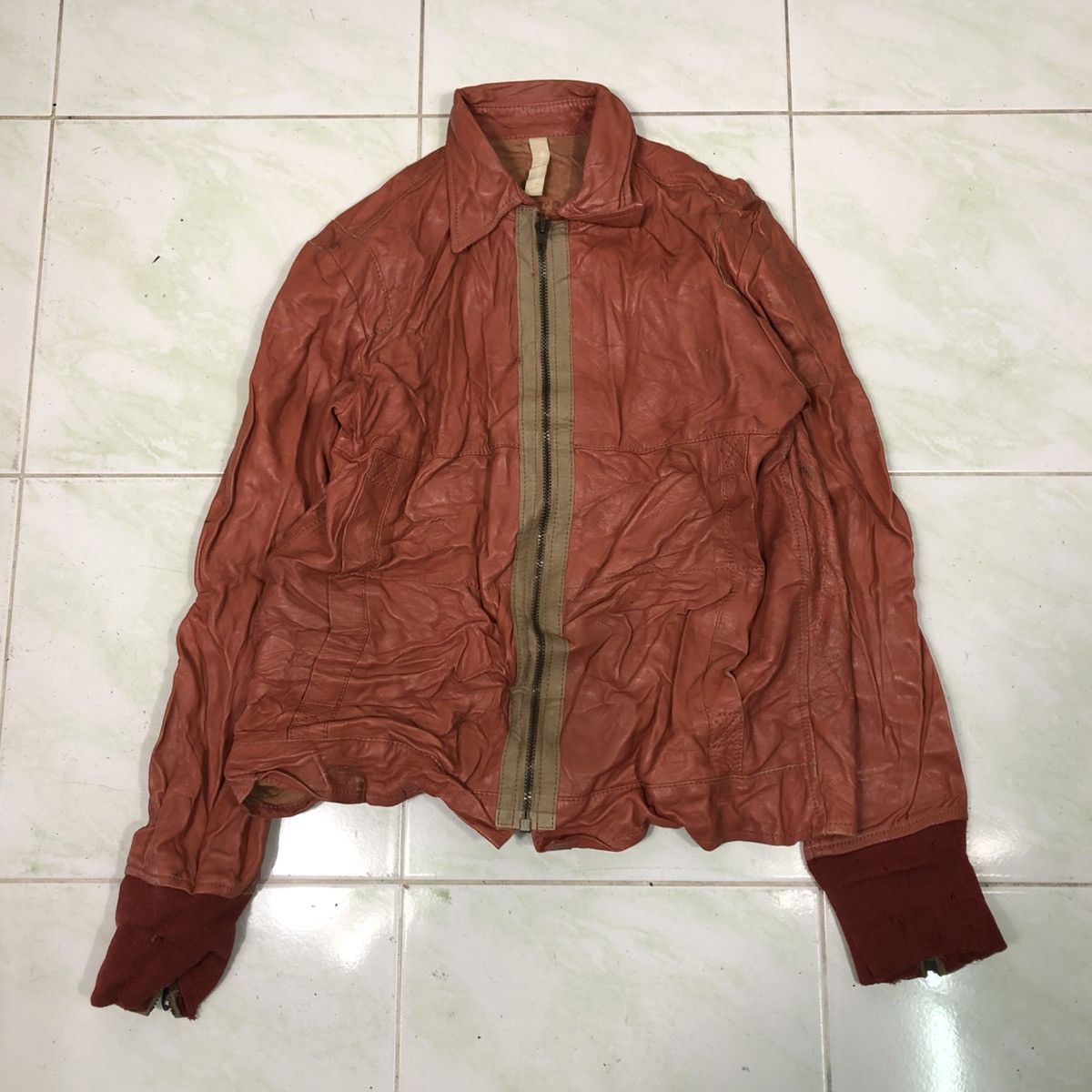 Issey Miyake 📌Vintage Biker Leather Jacket Design Works Japan Size US M / EU 48-50 / 2 - 1 Thumbnail