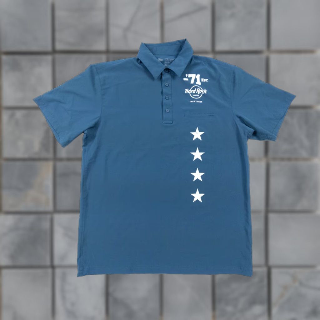 Hard Rock Cafe Hard Rock Polo Shirt Mens Adult Large Blue Short Sleeve Logo Stretch Casual Polo Shirt 90s Outdoor Men Size US L / EU 52-54 / 3 - 1 Thumbnail