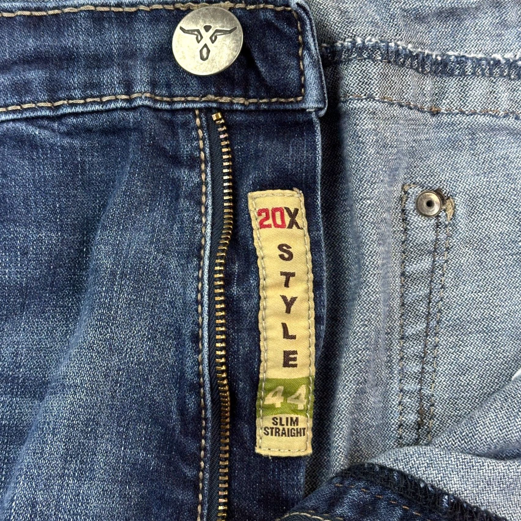 Wrangler Wrangler Jeans Mens 38x32 Dark Wash Slim Straight Stretch 20x Cowboy Rodeo 5-Pocket Denim Blue USA 90s Womens Men? Size US 38 / EU 54 - 6 Thumbnail