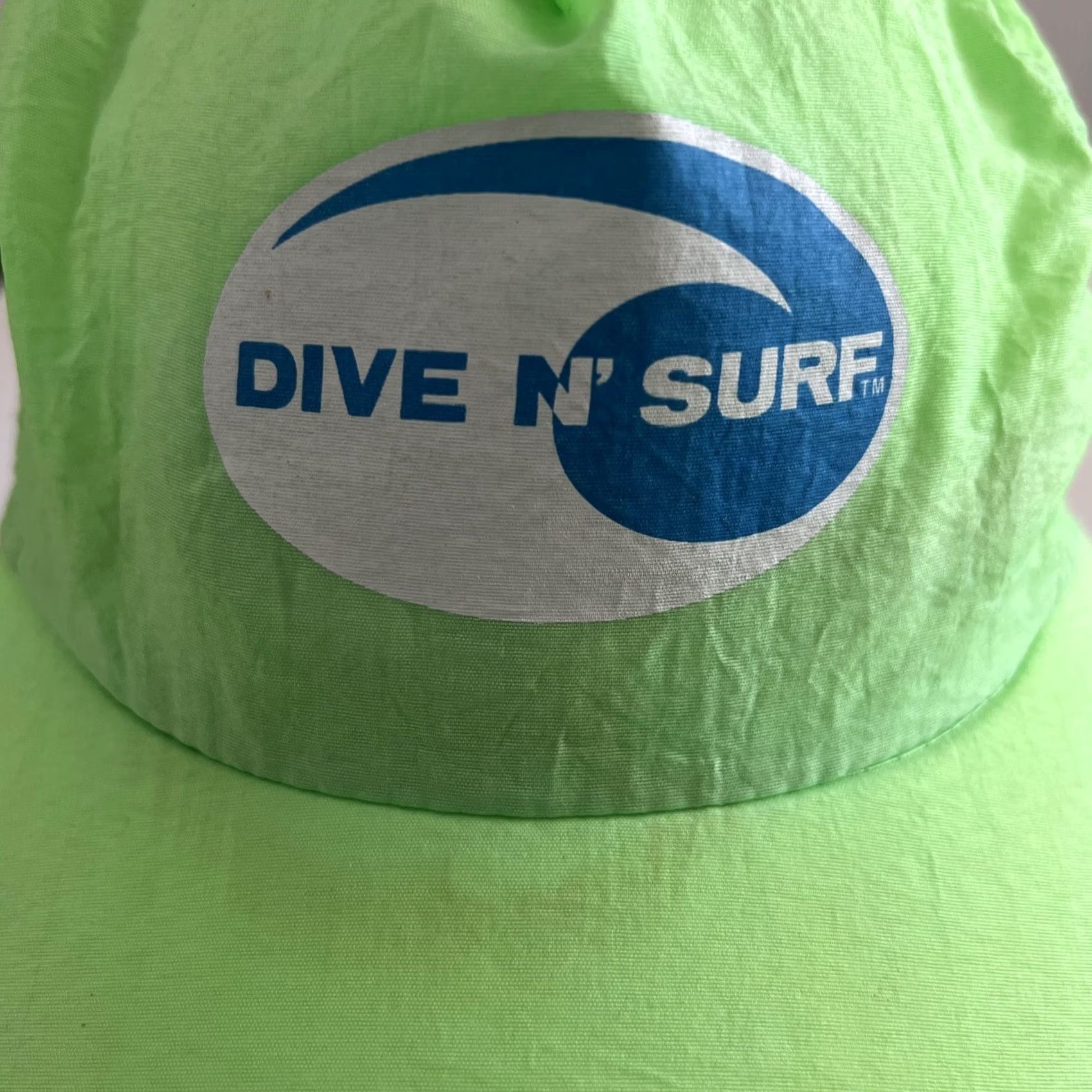 Vintage VINTAGE Dive N Surf Baseball Cap Mens Adjustable Nylon Hat Green 1990 Redondo Beach Beach Theme Summer One Size Size ONE SIZE - 2 Thumbnail