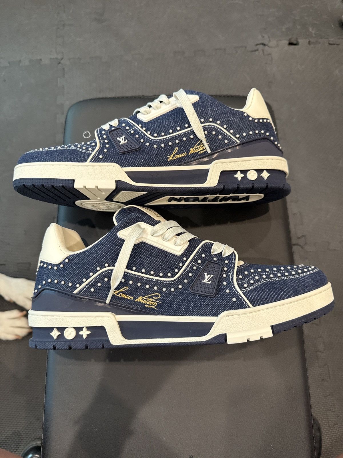 Louis Vuitton Louis Vuitton Trainer Sneaker – Denim Studded Size US 10 / EU 43 - 1 Thumbnail