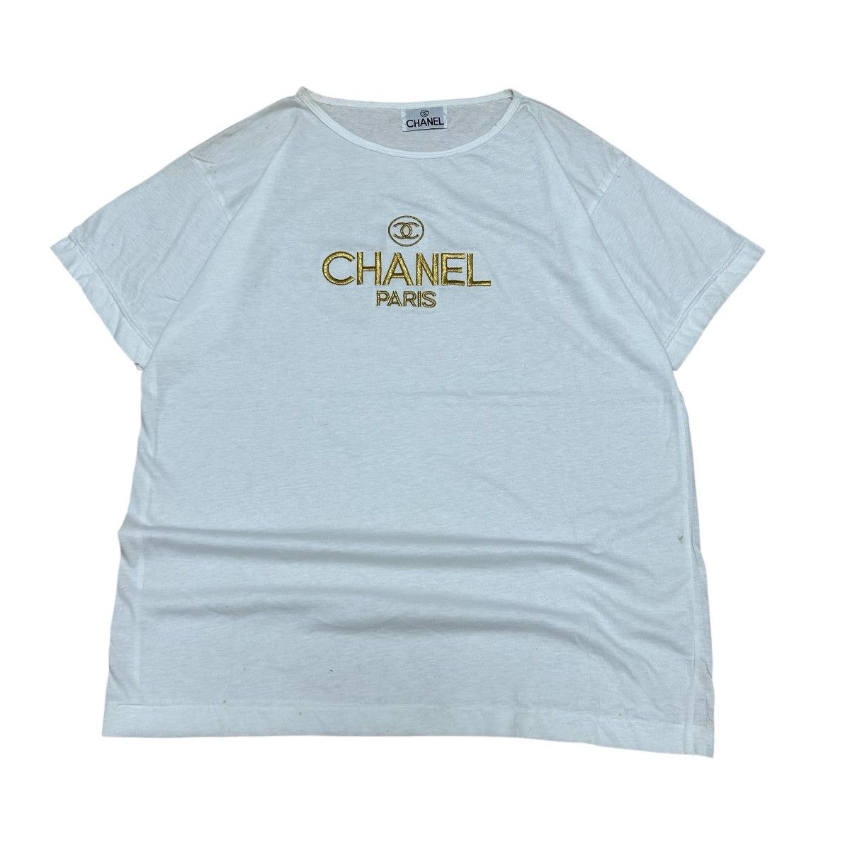 Vintage Vintage CHANEL Embroidered Tshirt Size US M / EU 48-50 / 2 - 1 Thumbnail