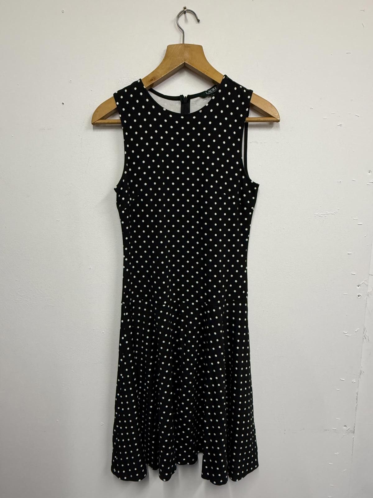 Lauren Ralph Lauren Lauren Ralph Lauren Black and White Polka Dot Midi Dress Size S / US 4 / IT 40 - 1 Thumbnail