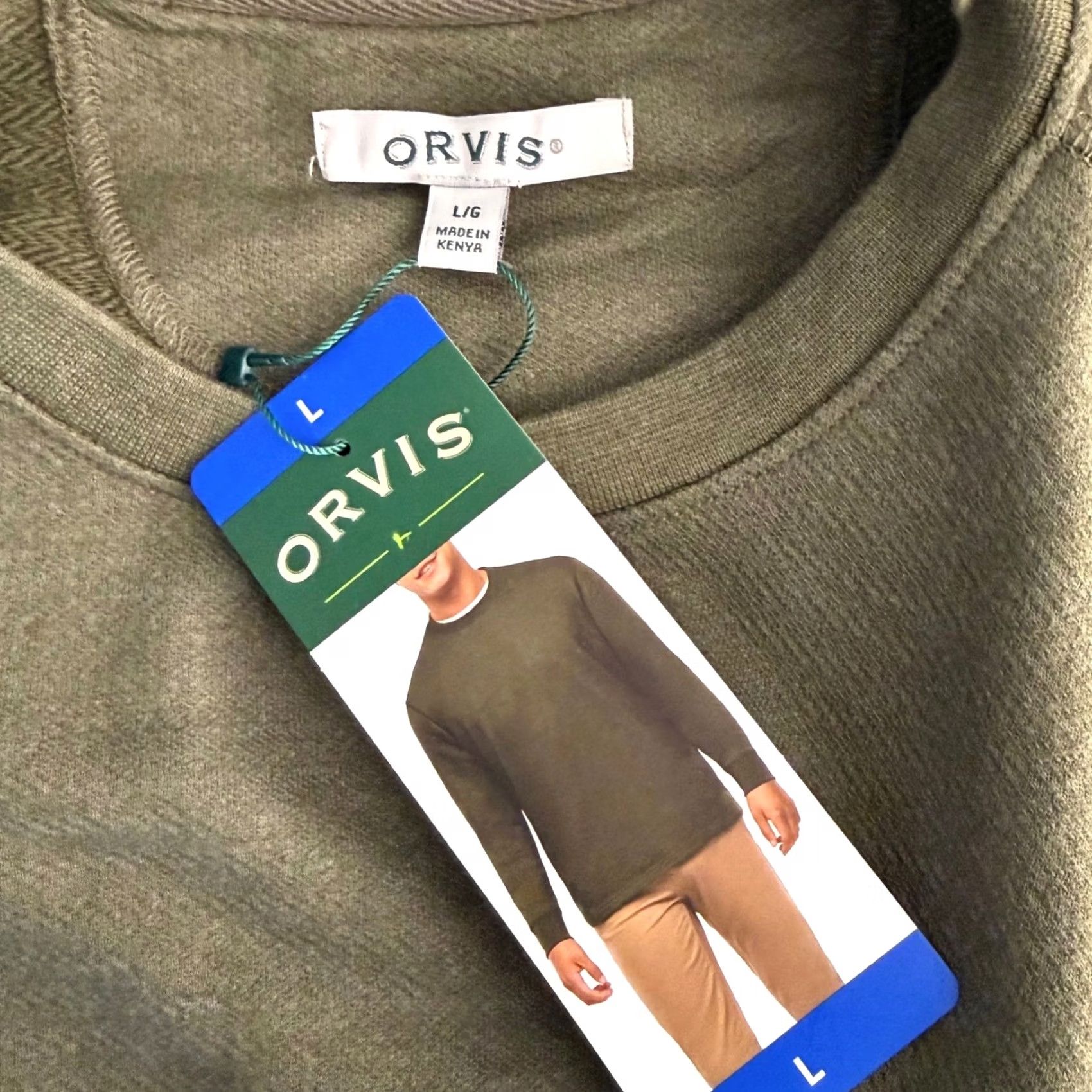 Orvis Orvis Mens Large Shirt Olive Green Crewneck Long Sleeve Gorpcore Fall Travel NWT Size US L / EU 52-54 / 3 - 4 Thumbnail