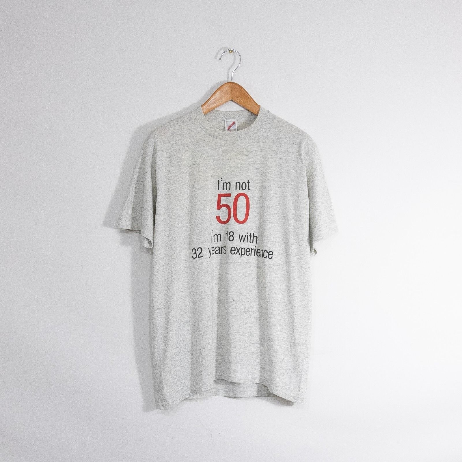 Vintage Vintage 90s Funny Old Age Tee XL - Distressed Single Stitch Size US XL / EU 56 / 4 - 1 Thumbnail