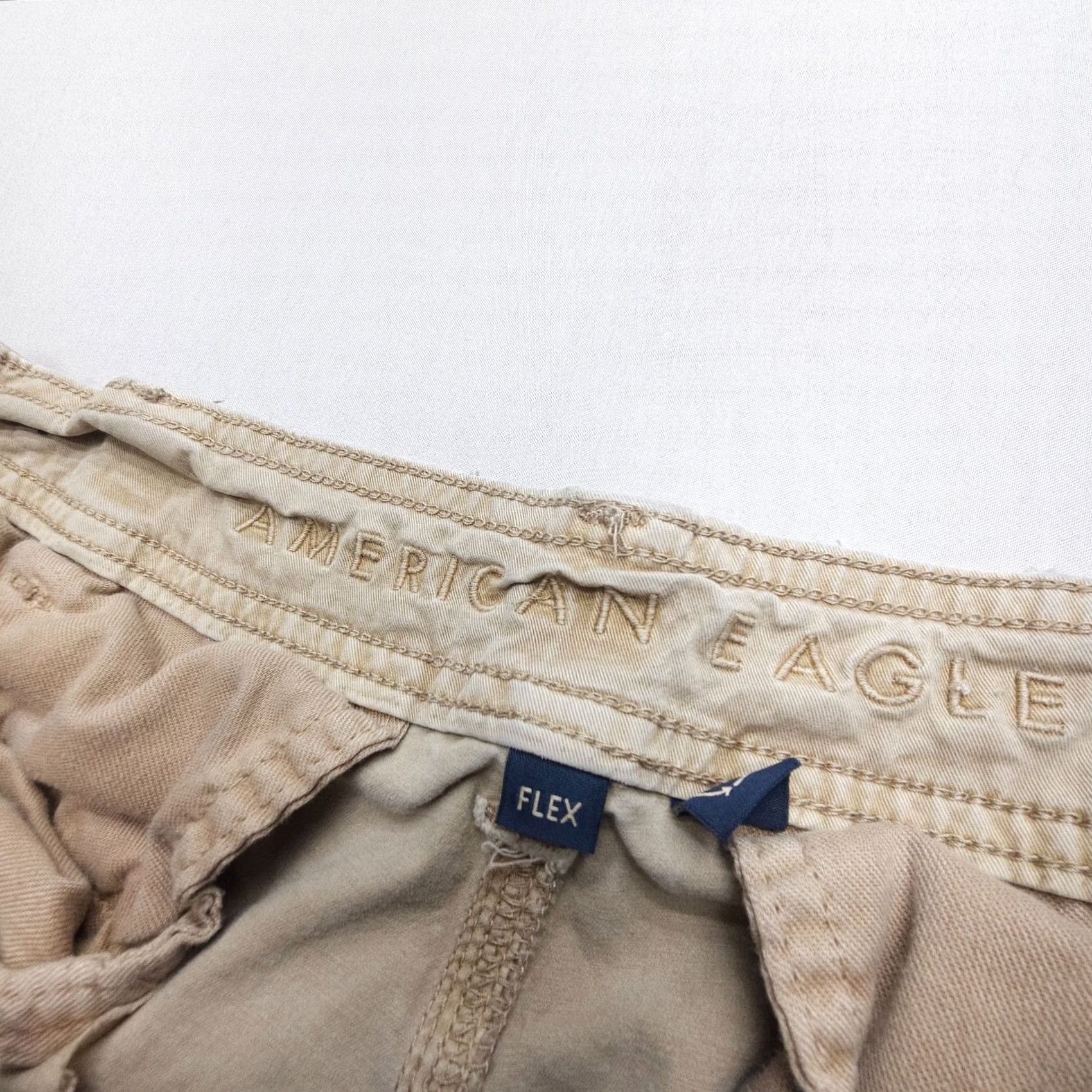 American Eagle Outfitters American Eagle Outfitters AE Flex Lived-In Cargo Pants Mens 31 x 28 Tan Cotton Blend Beige 5-Pocket Regular Tapered Front Mens Size US 31 - 7 Thumbnail