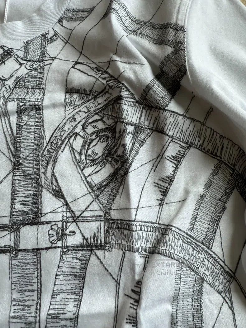 Hermes Hermes Heavy embroidery pattern T-shirt short sleeves, whi Size US L / EU 52-54 / 3 - 3 Thumbnail
