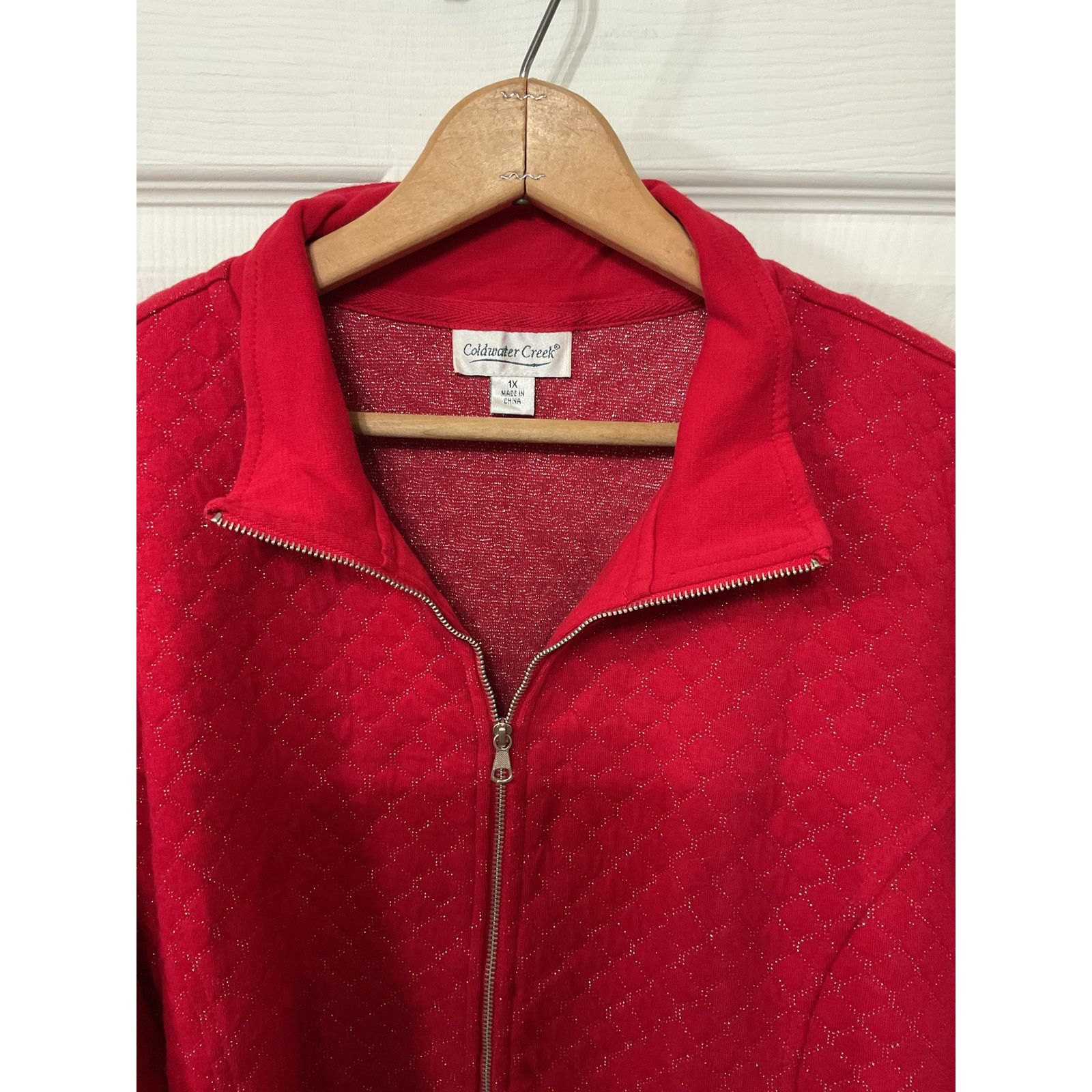 Coldwater Creek Coldwater Creek Textured Boucle Metallic Knit Zip Jacket,1x Size XL / US 12-14 / IT 48-50 - 2 Thumbnail