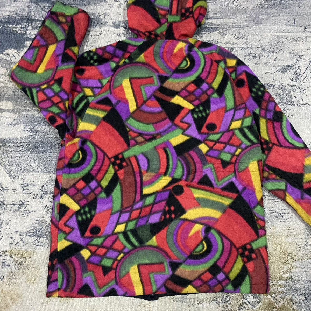 Japanese Brand × Vintage Vintage Abstrac Multicolour Riversible Hoodie Jacket Size US XL / EU 56 / 4 - 7 Thumbnail