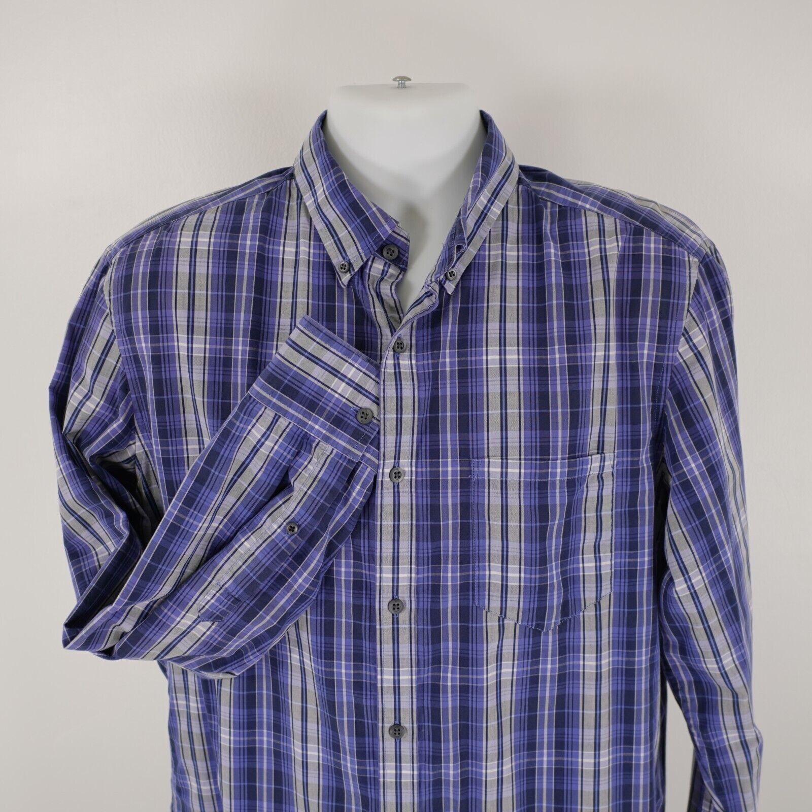 Banana Republic Banana Republic Blue Plaid Pocket Collared Button Down Large Size US L / EU 52-54 / 3 - 1 Thumbnail