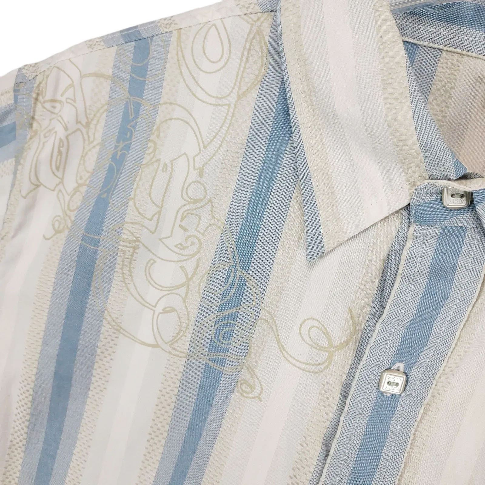 Rusty Rusty Men's Striped Button Up Short Sleeve Pocket Shirt Size US XL / EU 56 / 4 - 4 Thumbnail