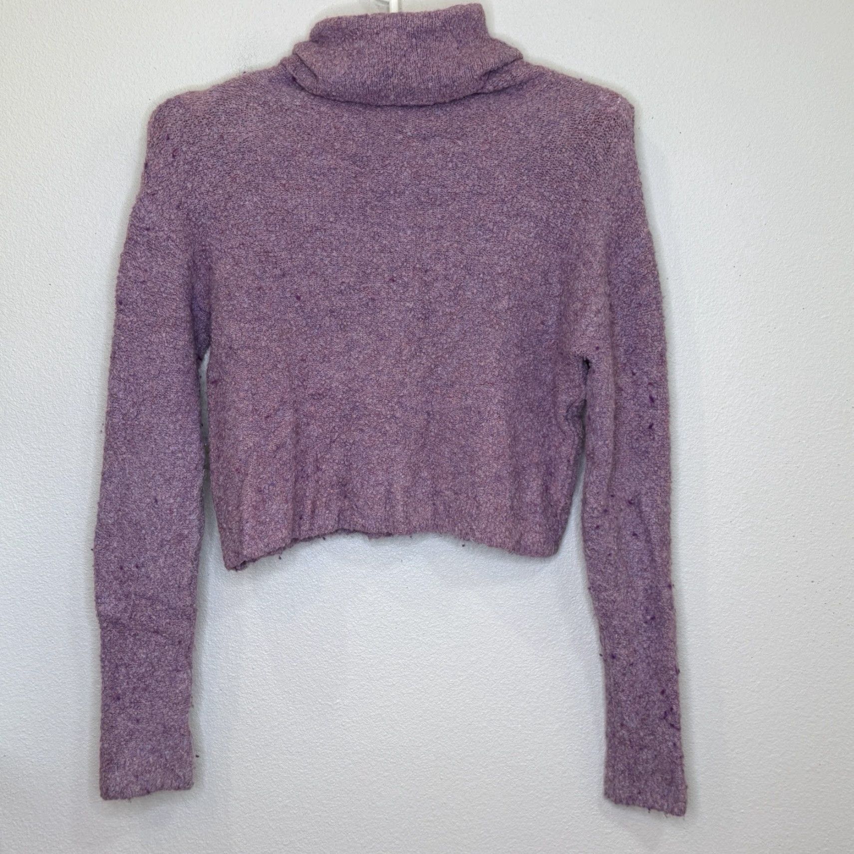 Free People VINTAGE Free People Crop Turtleneck Sweater Womens Small Lavender Purple Knit Long Sleeve Pullover Bohemian Winter Fall Spring Casual Travel Womens Size S / US 4 / IT 40 - 5 Thumbnail