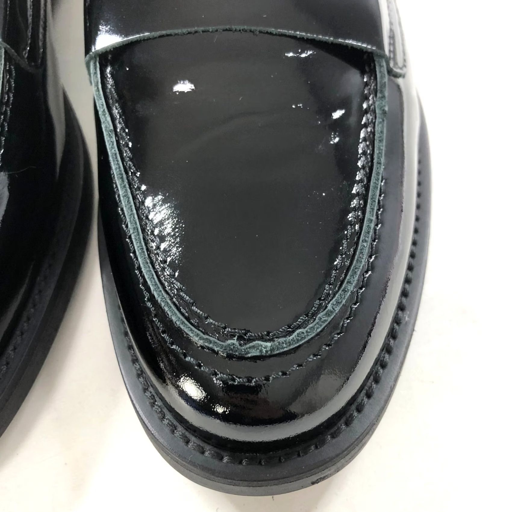 Vintage Duke + Dexter Penny Loafer US 7 EUR 38 Patent Leather Black Box MINT HRJ Size US 7 / IT 37 - 3 Thumbnail